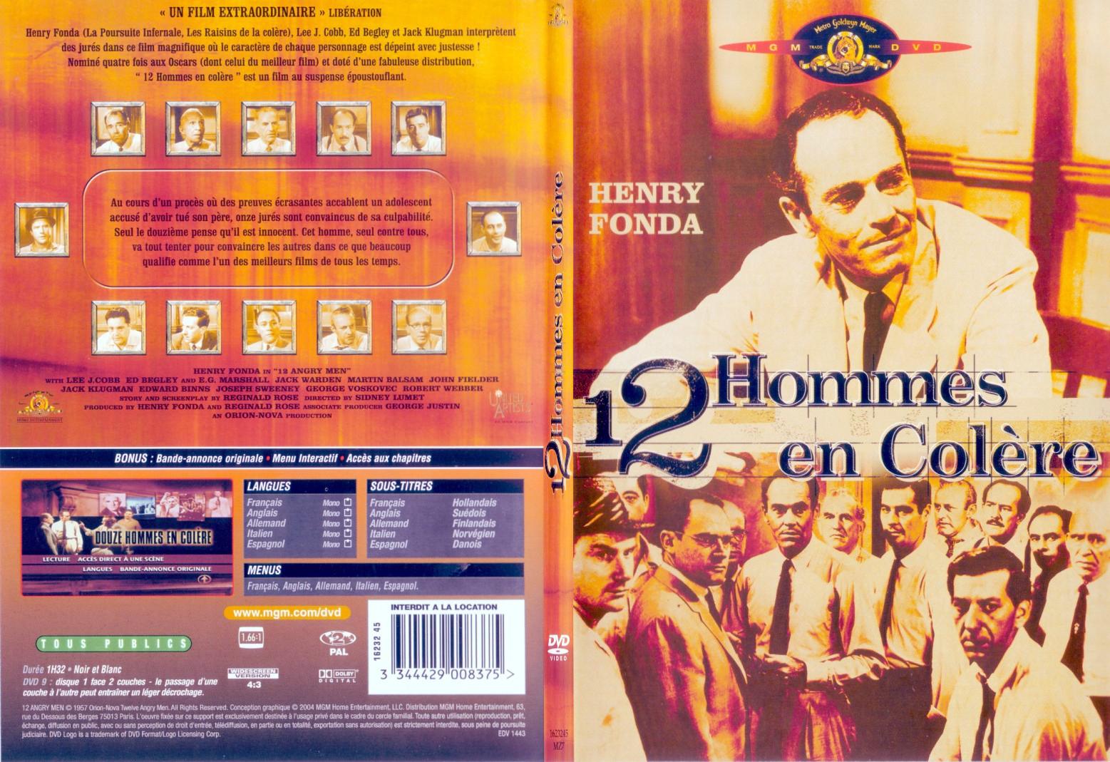 Jaquette DVD 12 hommes en colre - SLIM