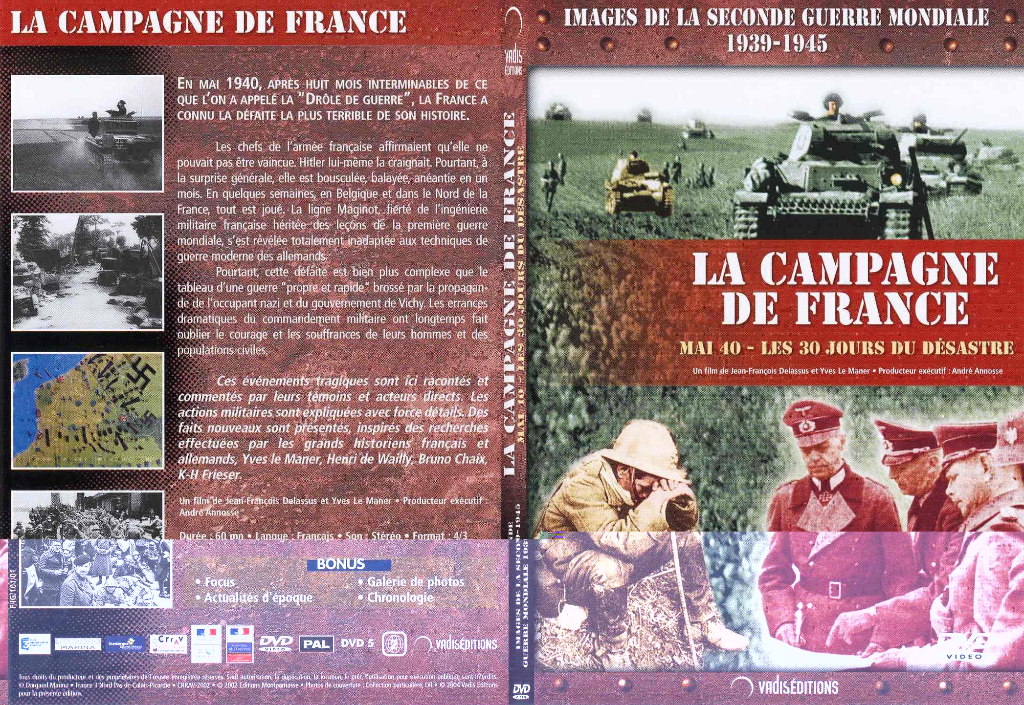 Jaquette DVD 1939-1945 La campagne de France - SLIM