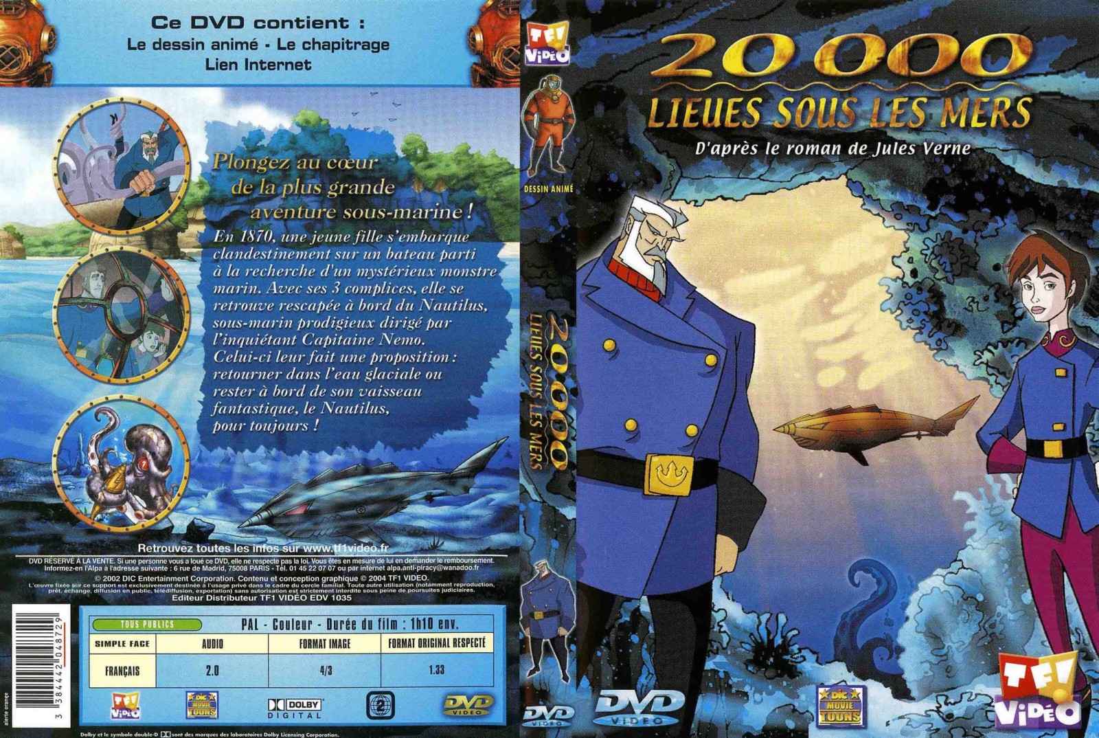 Jaquette DVD 20000 lieues sous les mers DA