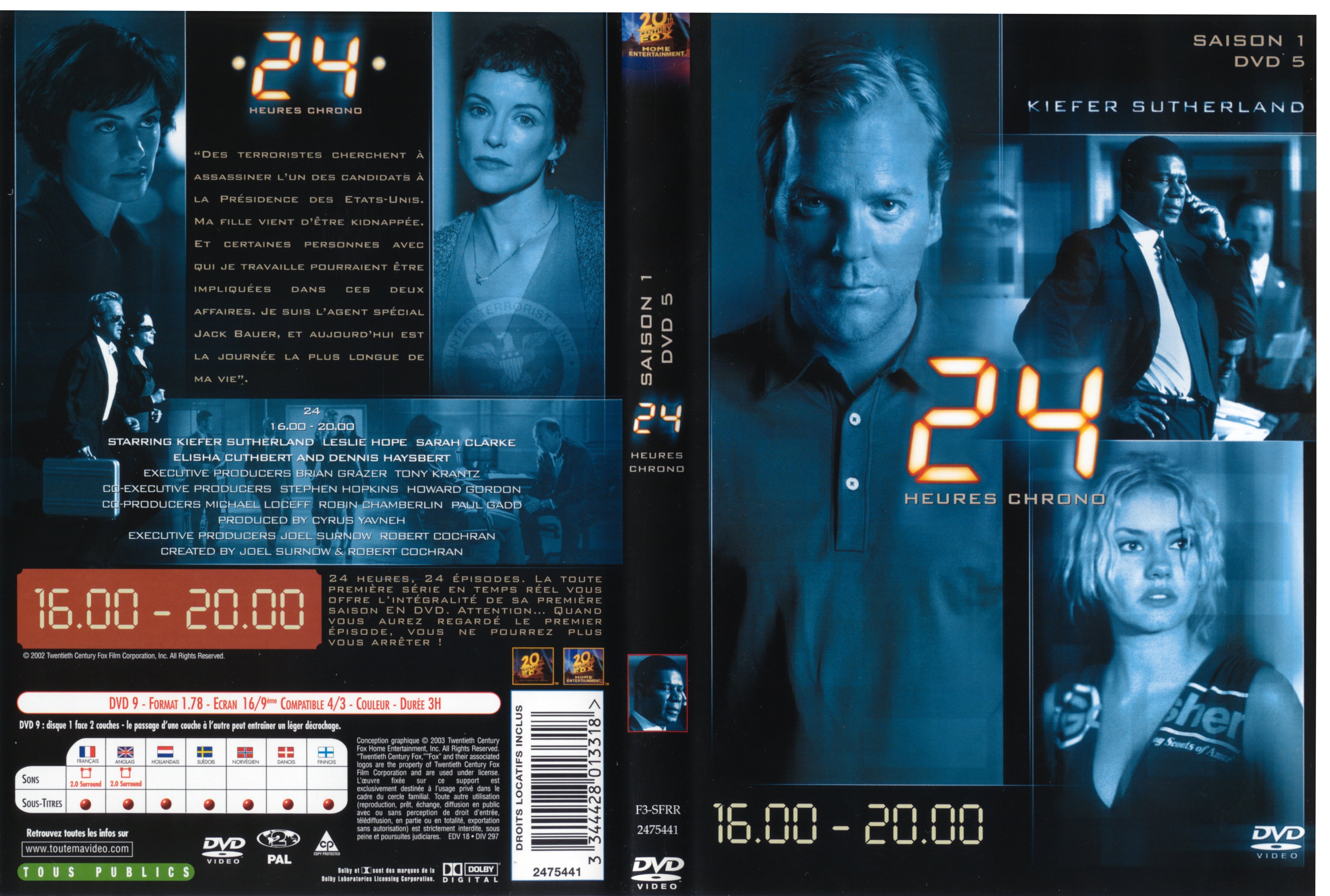 Jaquette DVD 24 heures chrono Saison 1 dvd 5