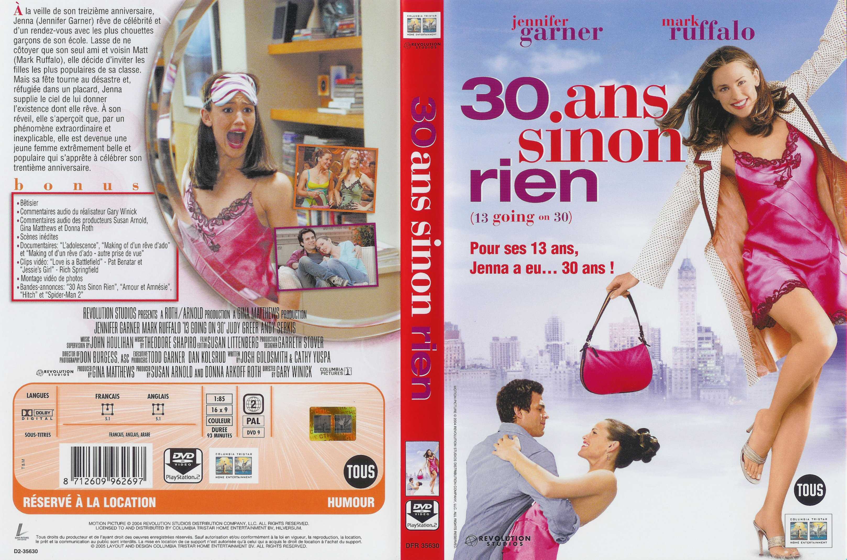 Jaquette DVD 30 ans sinon rien v2