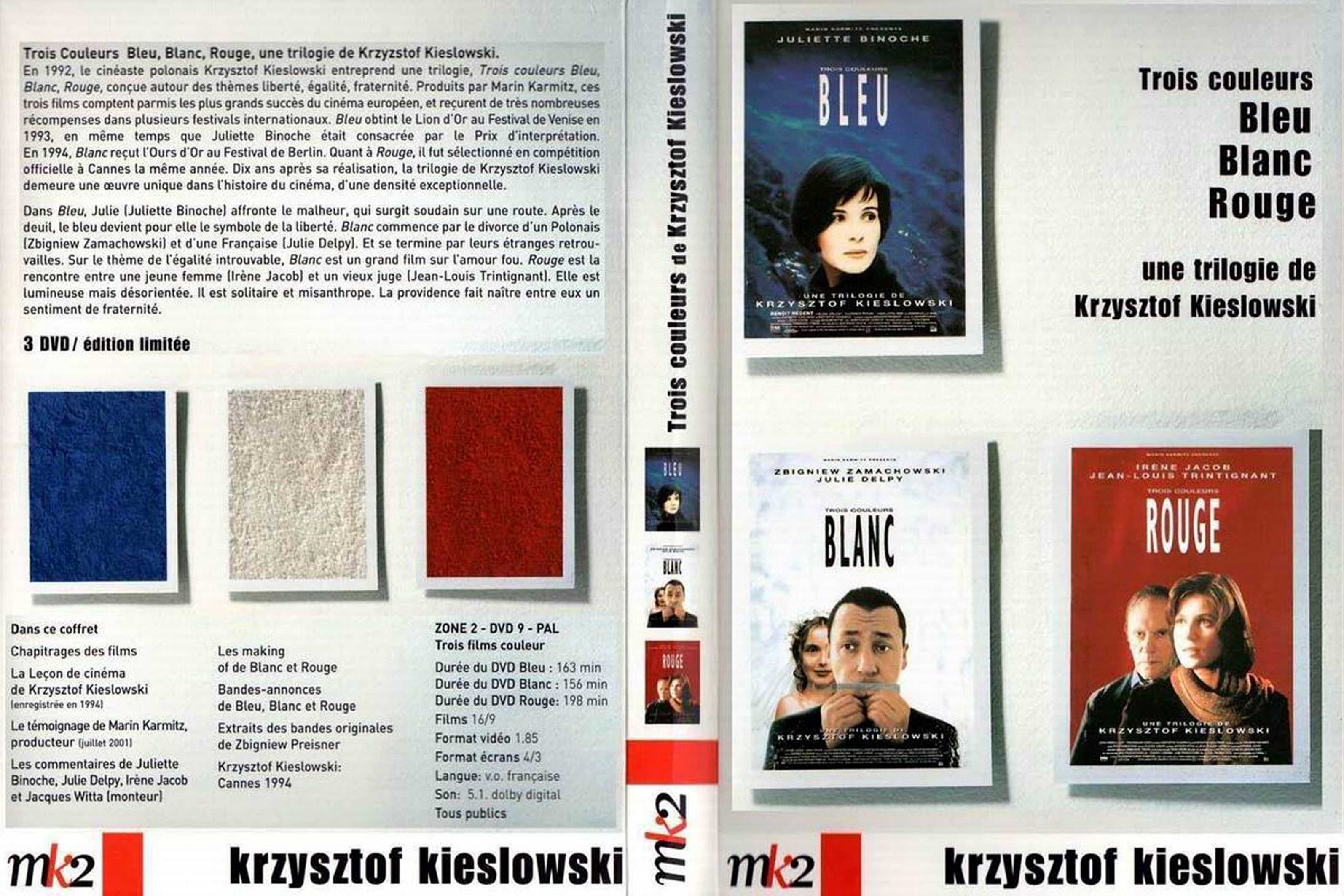 Jaquette DVD 3 couleurs bleu blanc rouge