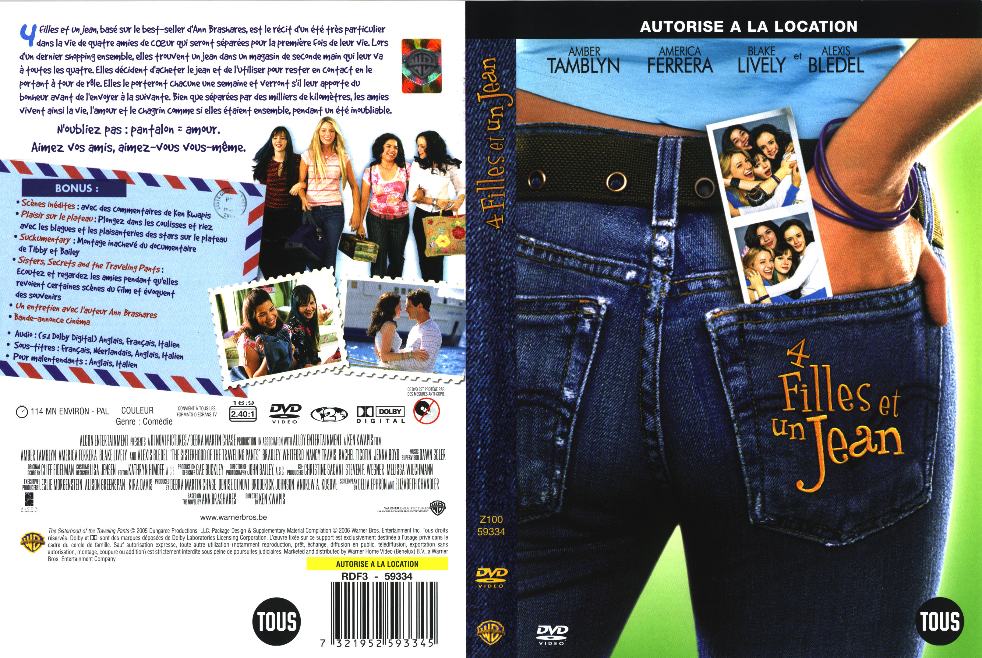 stewardess white Vest Jaquette DVD de 4 filles et un jean - Cinéma Passion