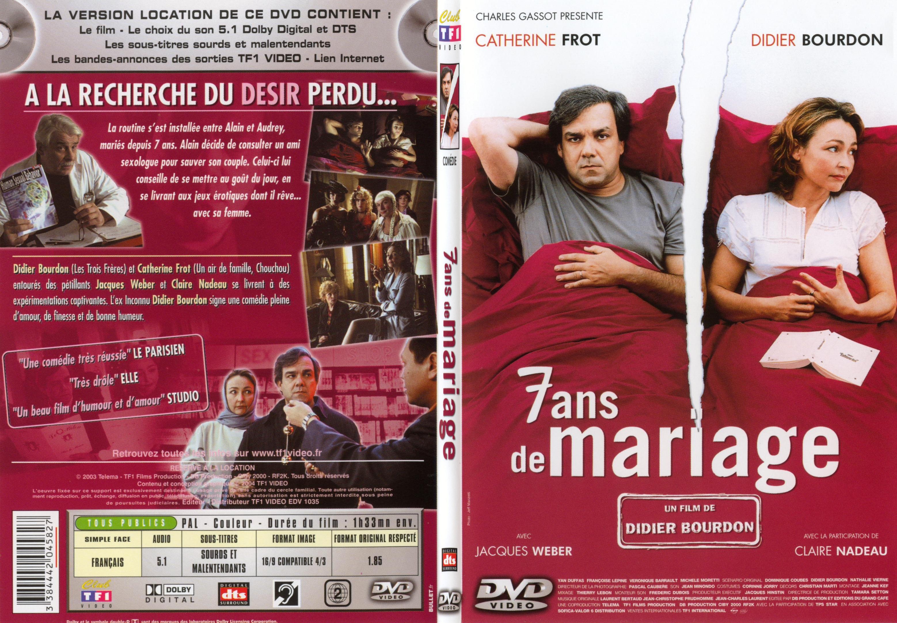 Jaquette DVD 7 ans de mariage - SLIM