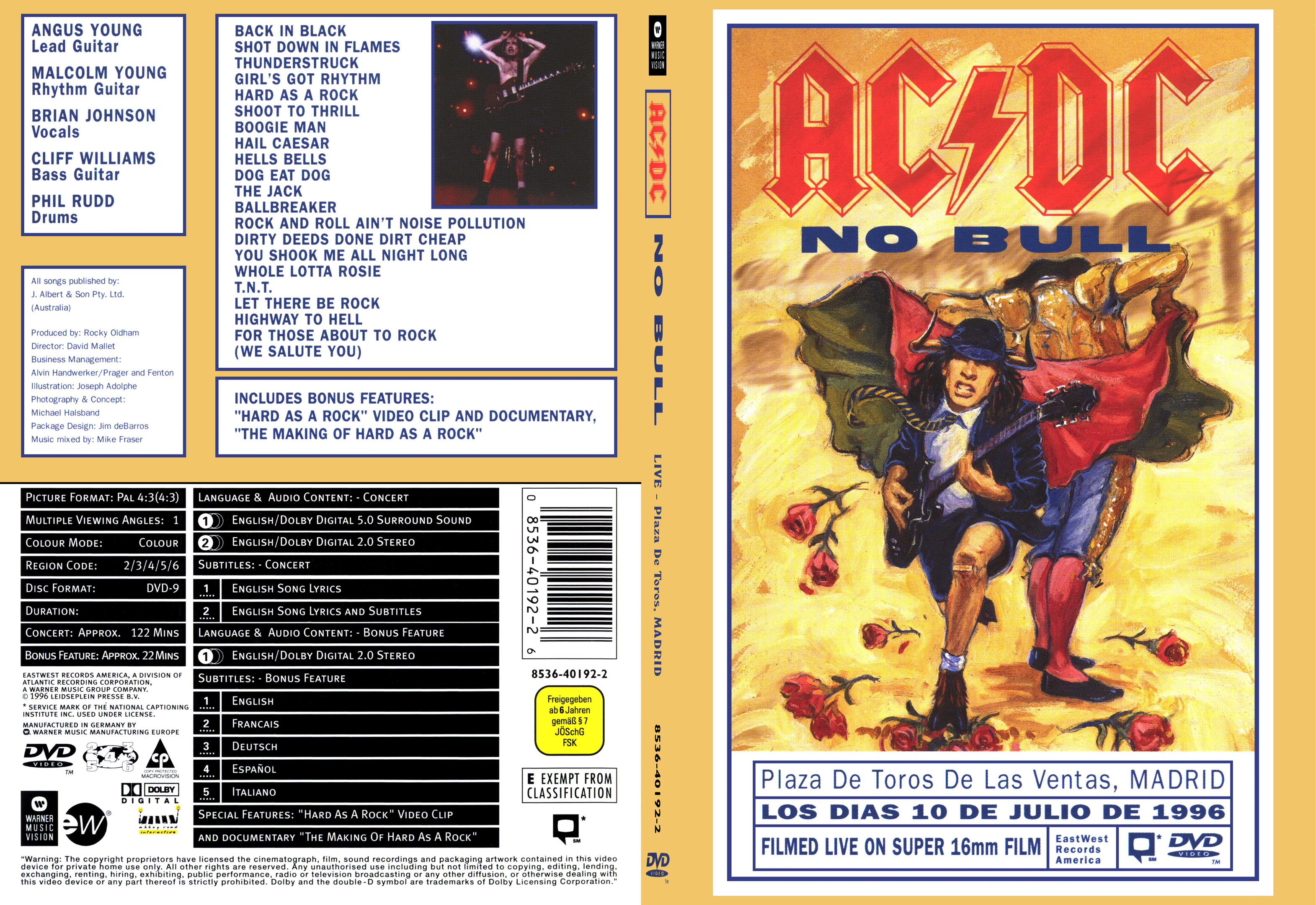 Jaquette DVD ACDC no bull - SLIM