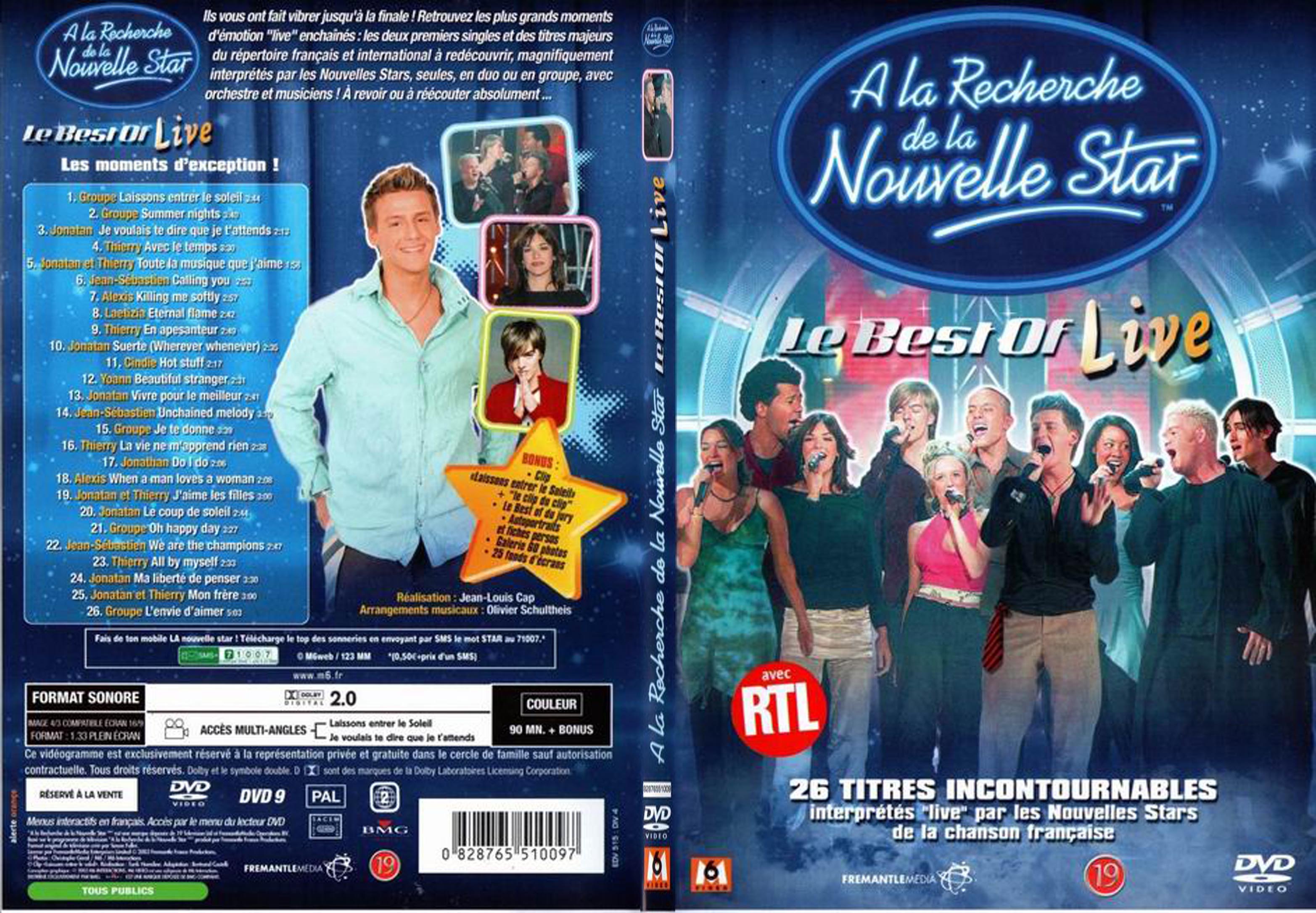 Jaquette DVD A la recherche de la nouvelle star le best of live - SLIM