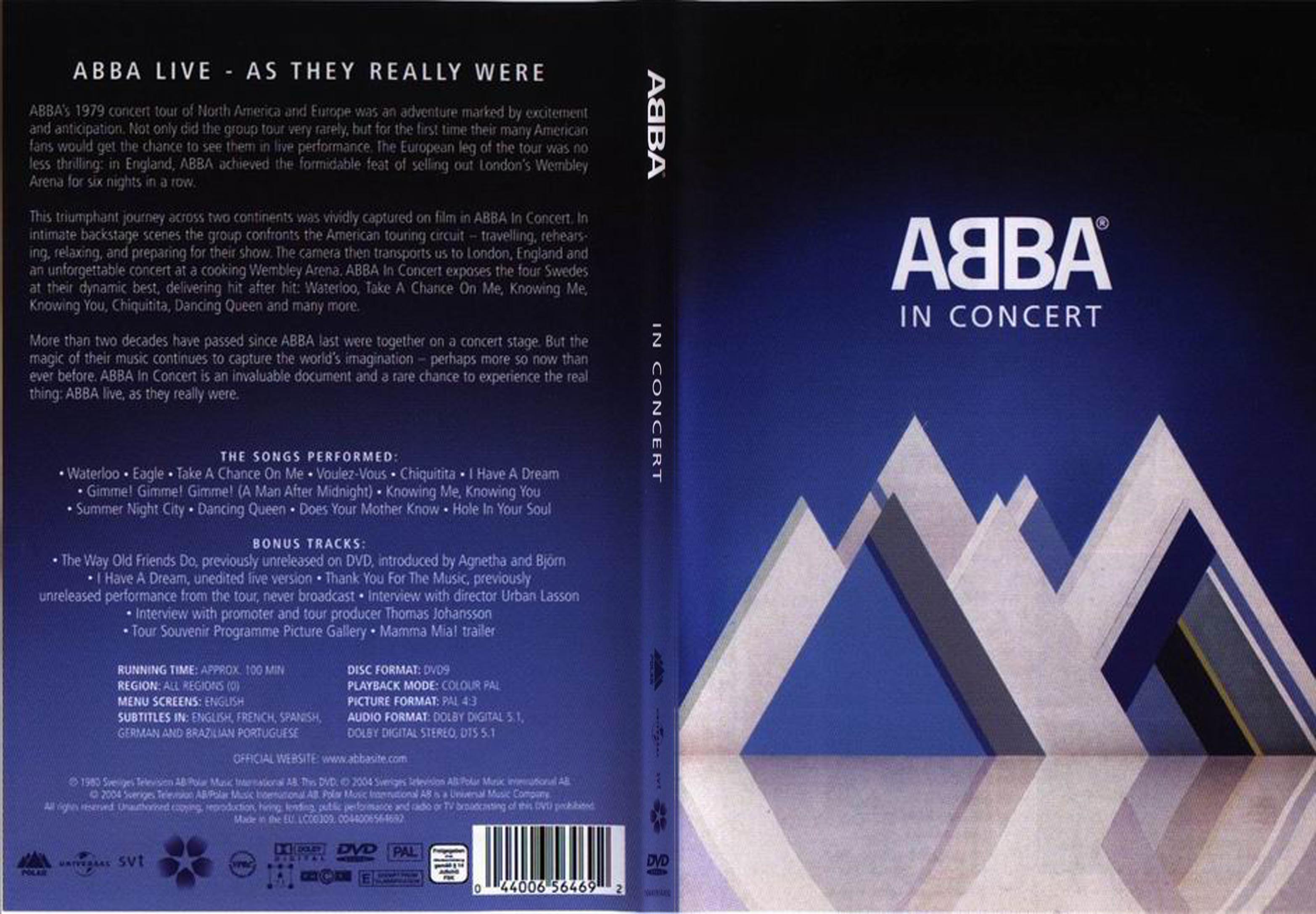 Jaquette DVD Abba in concert - SLIM