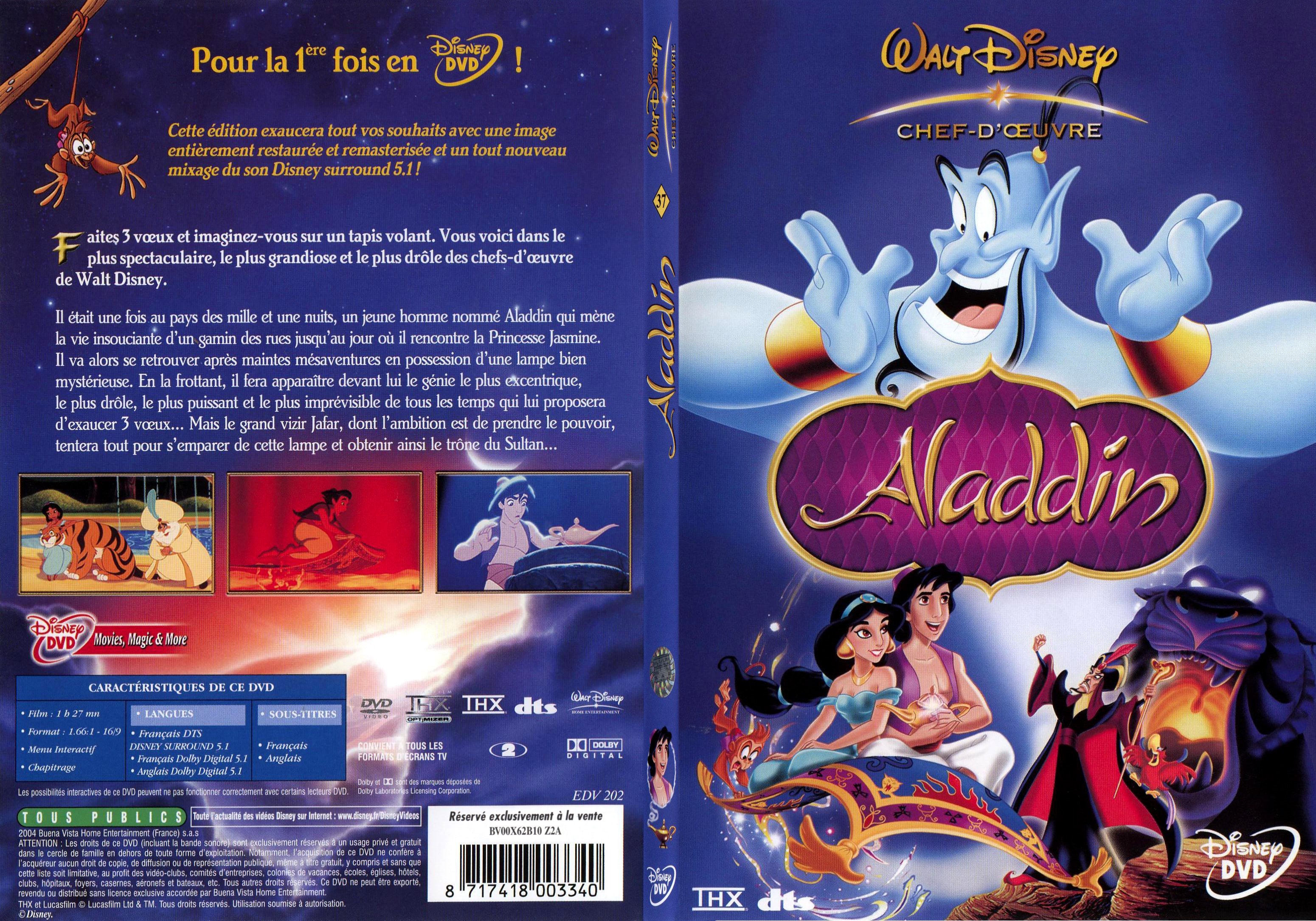 Jaquette DVD Aladdin - SLIM