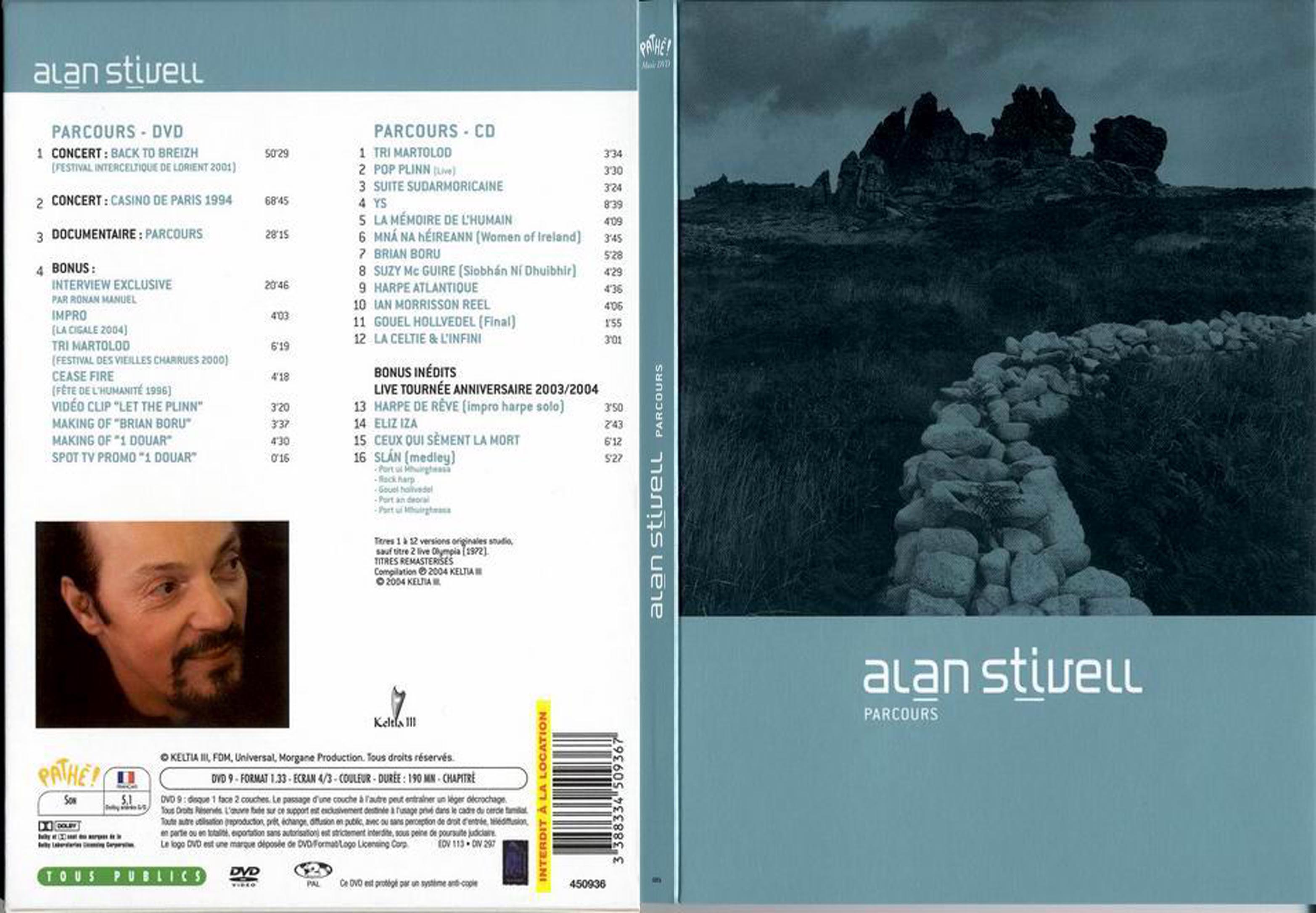 Jaquette DVD Alan Stiwell Parcours - SLIM