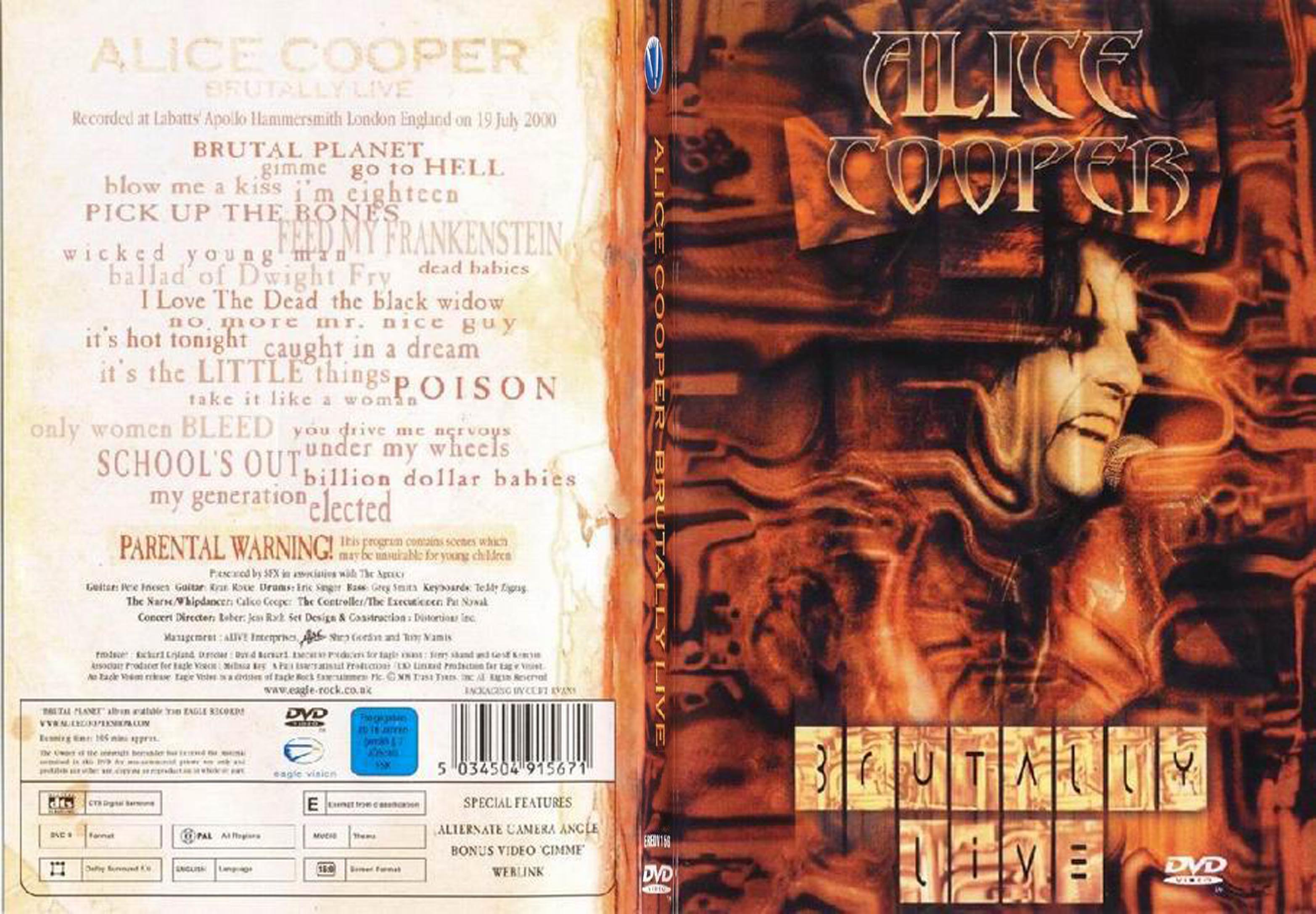 Jaquette DVD Alice Cooper Brutality Live - SLIM
