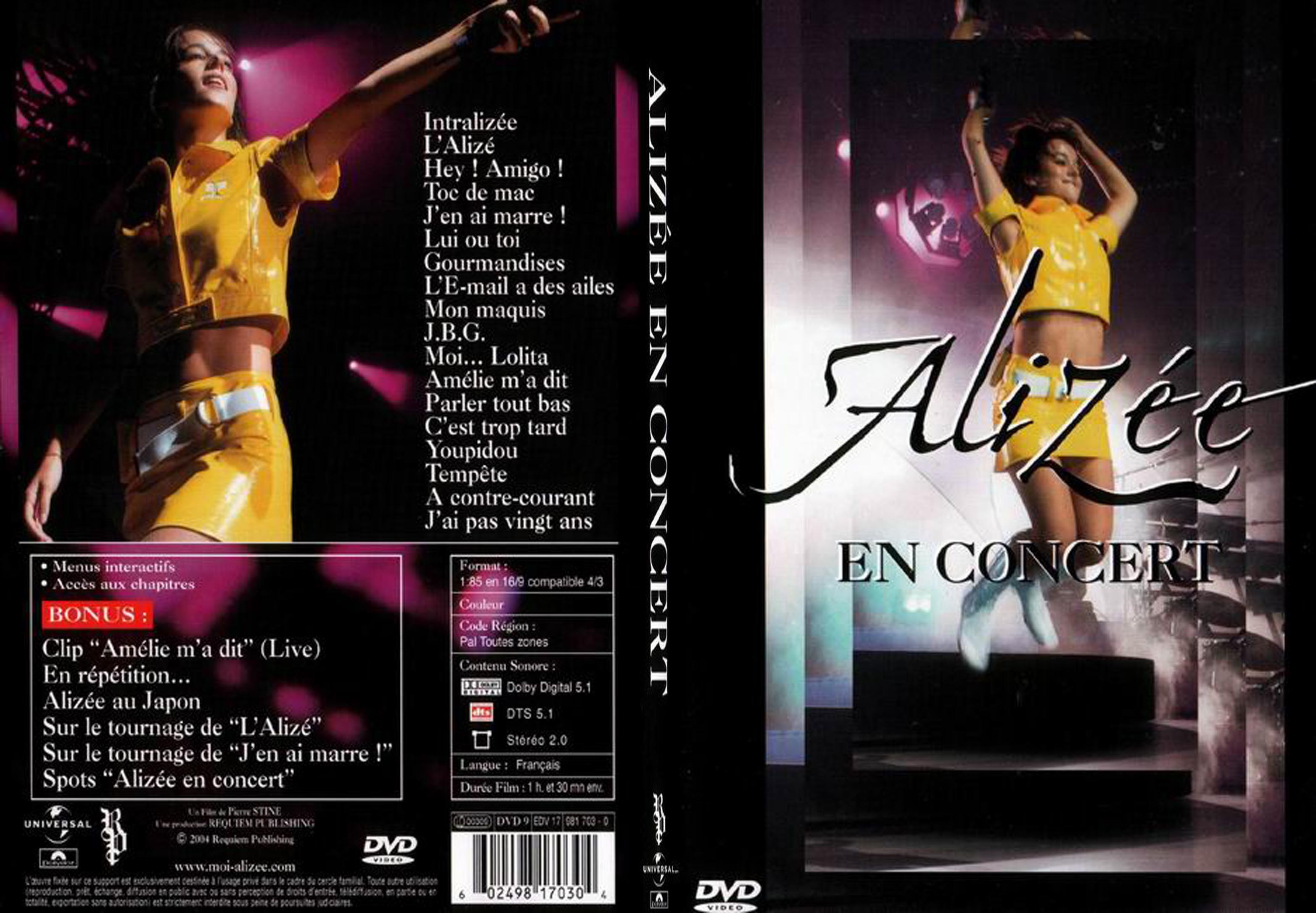 Jaquette DVD Alize en concert - SLIM