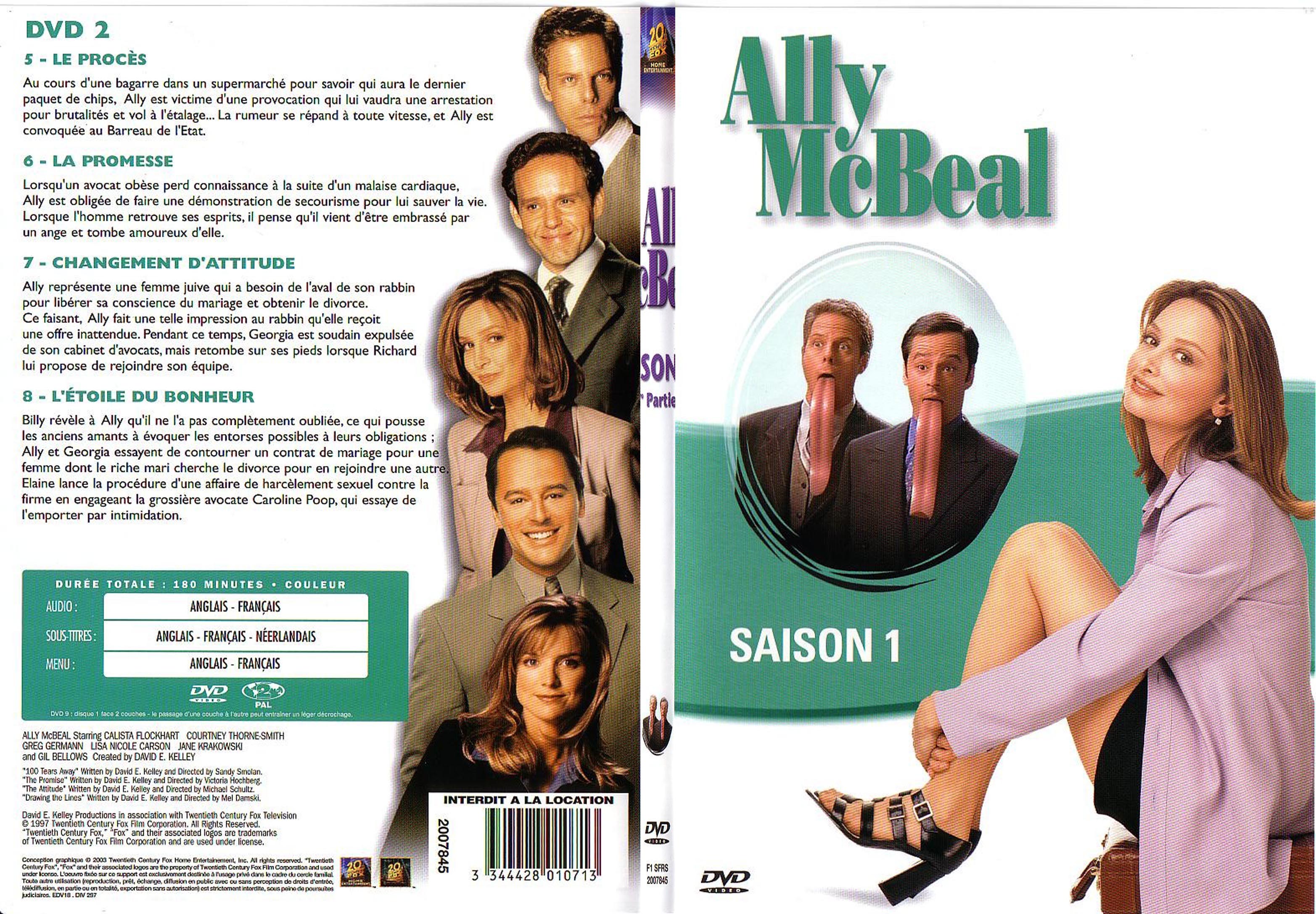Jaquette DVD Ally McBeal saison 1 dvd 2 - SLIM