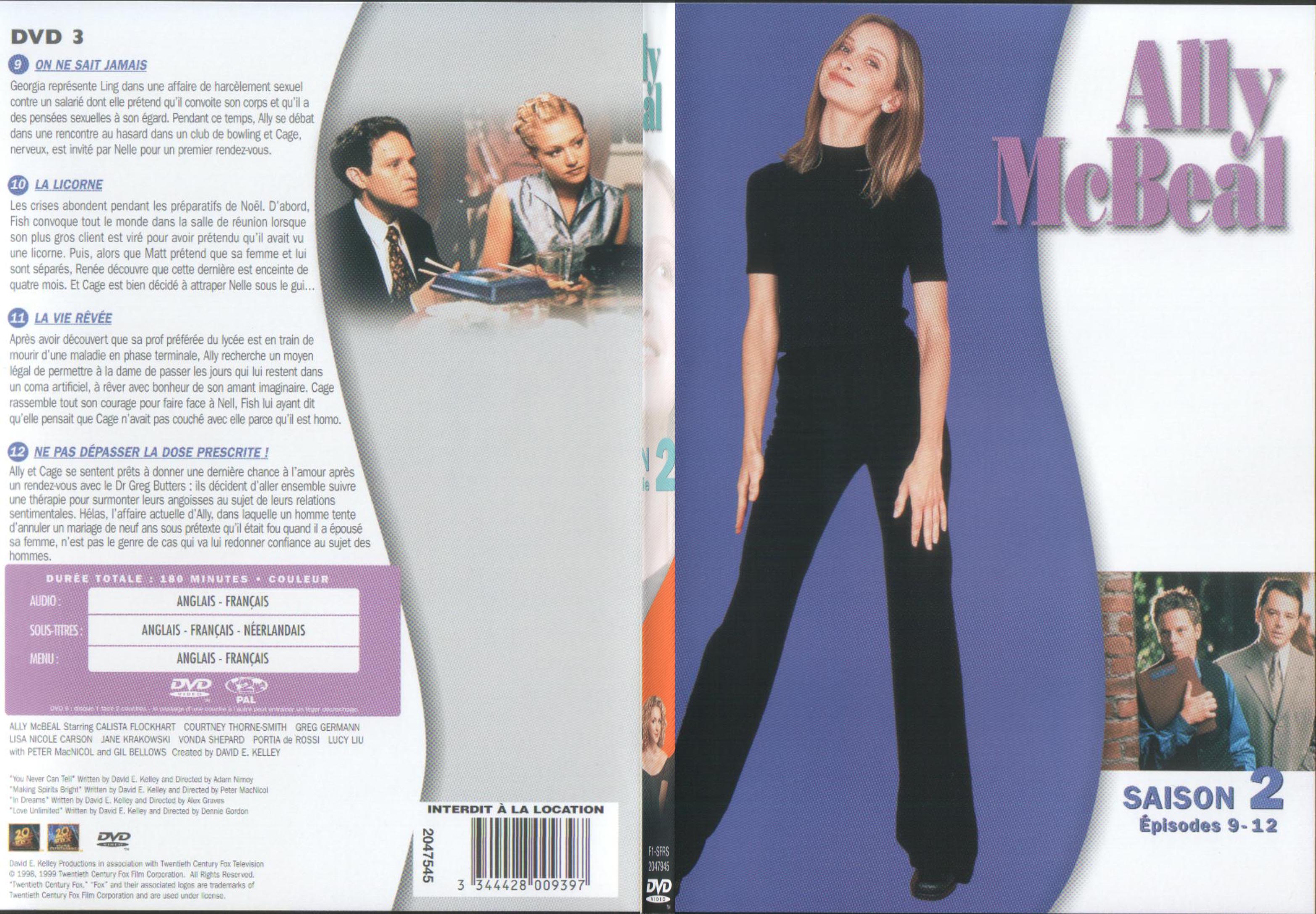 Jaquette DVD Ally McBeal saison 2 dvd 3 - SLIM