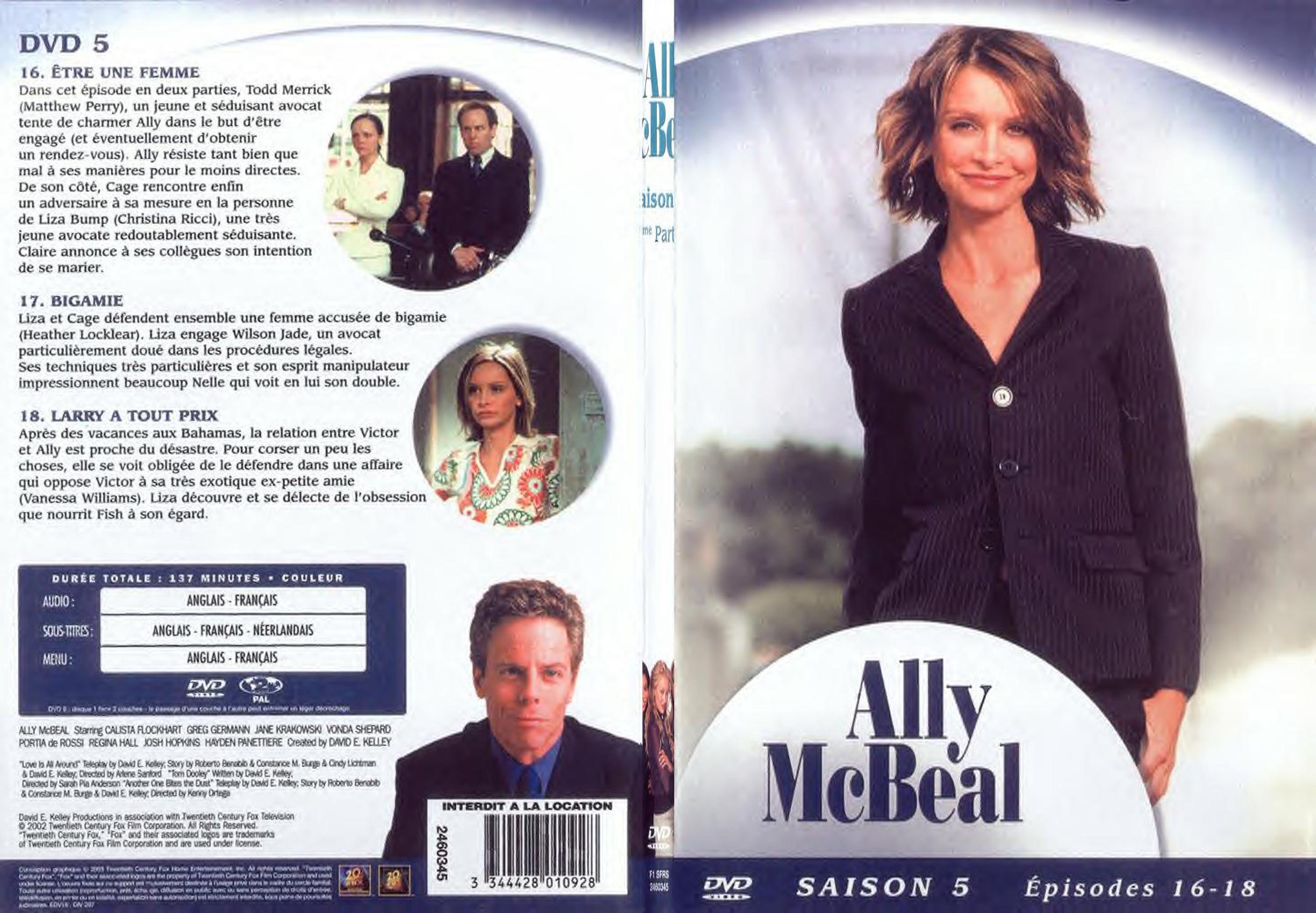 Jaquette DVD Ally McBeal saison 5 dvd 5 - SLIM