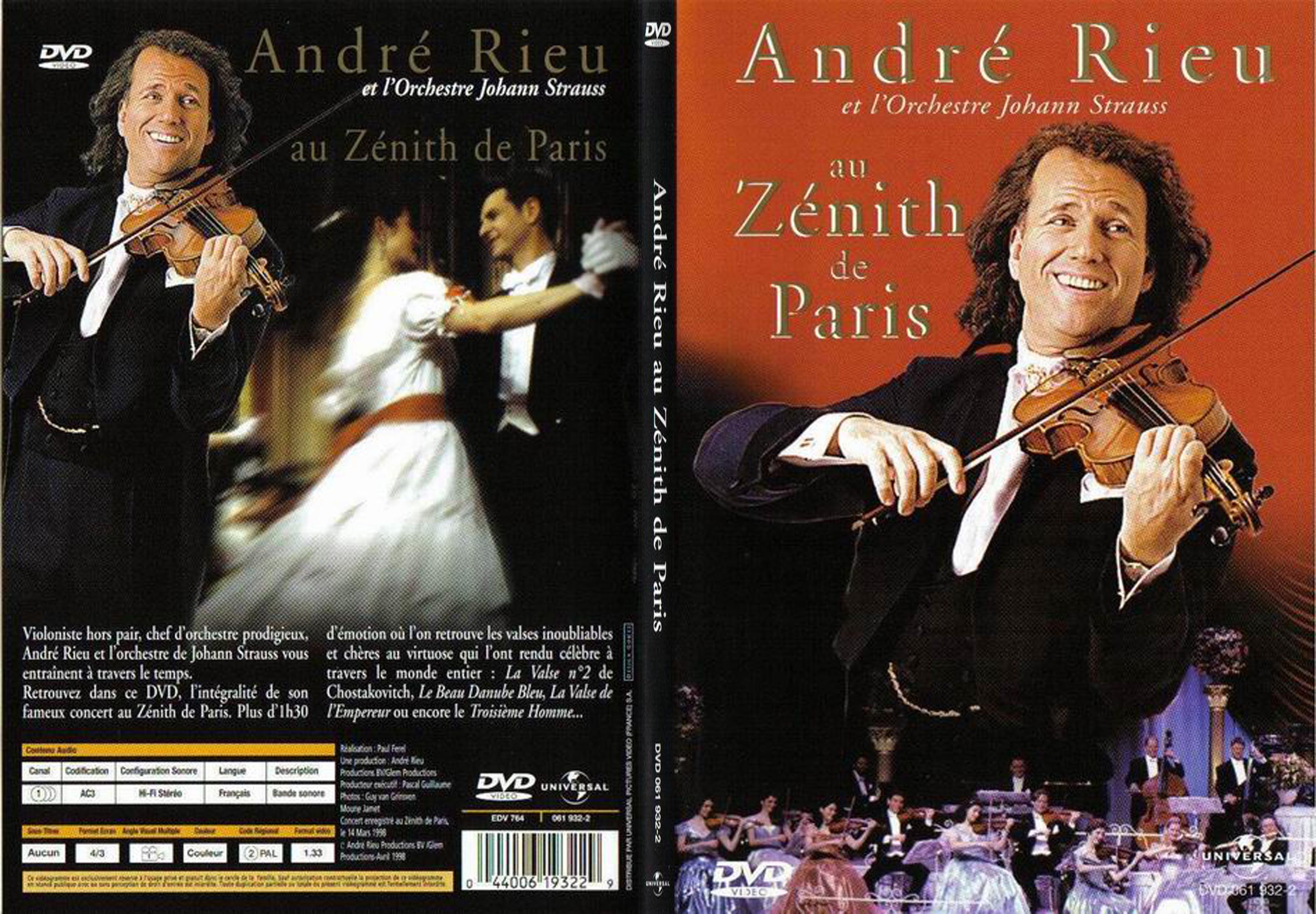 Jaquette DVD Andr Rieu au Znith de Paris - SLIM