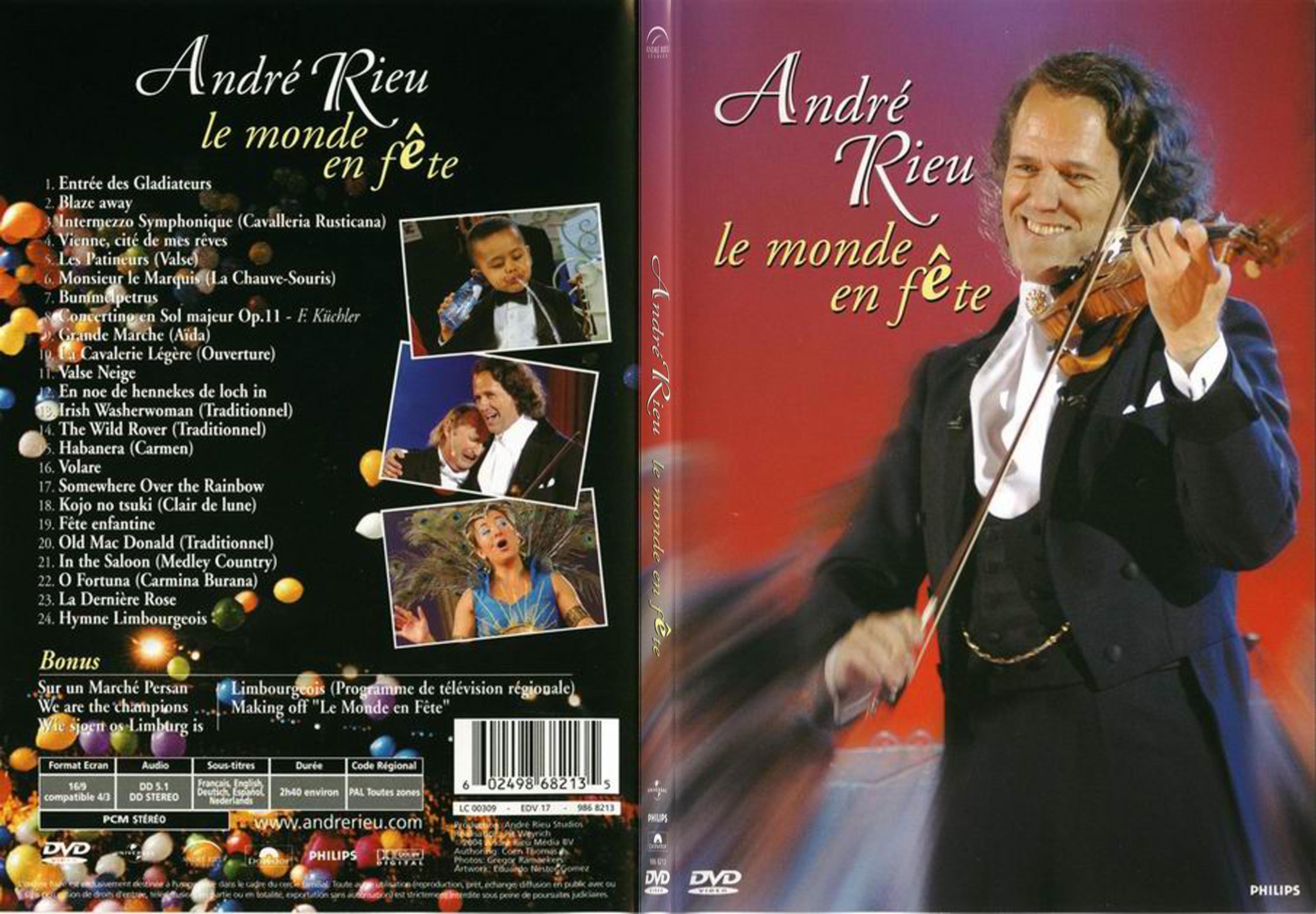 Jaquette DVD Andr Rieu le monde en fete - SLIM