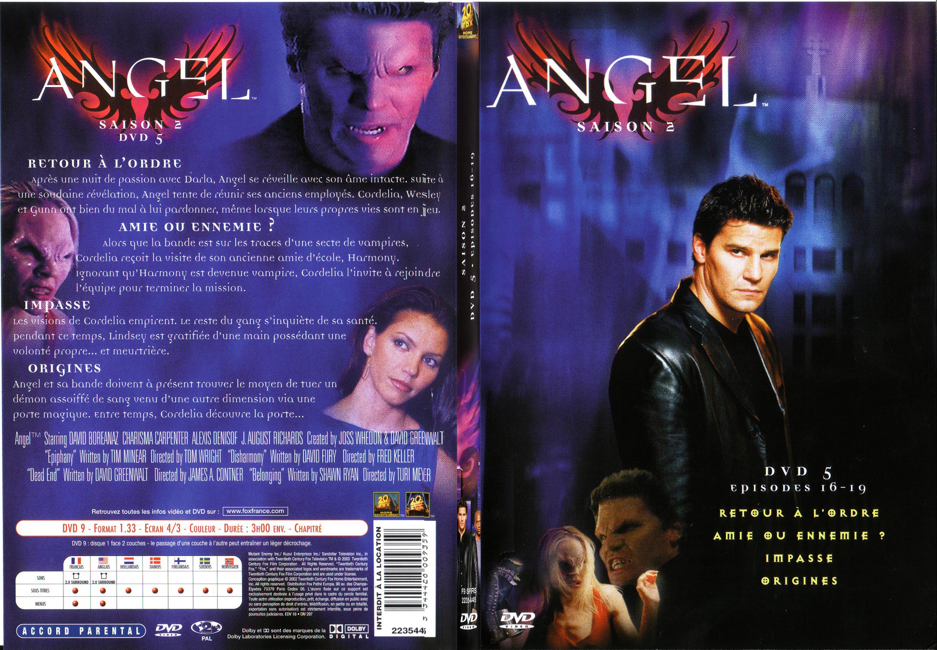 Jaquette DVD Angel Saison 2 Vol 5 - SLIM