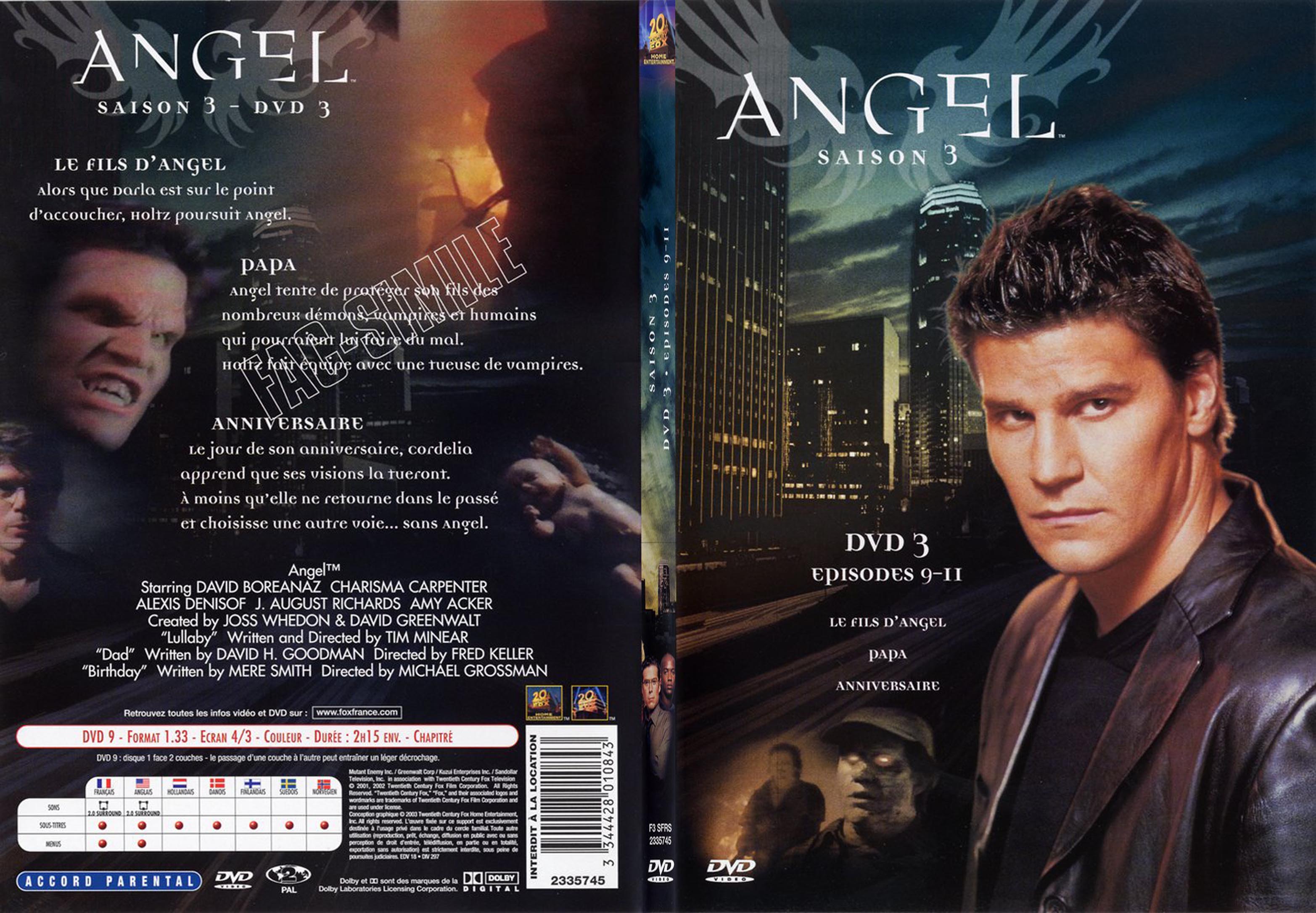 Jaquette DVD Angel Saison 3 Vol 3 - SLIM