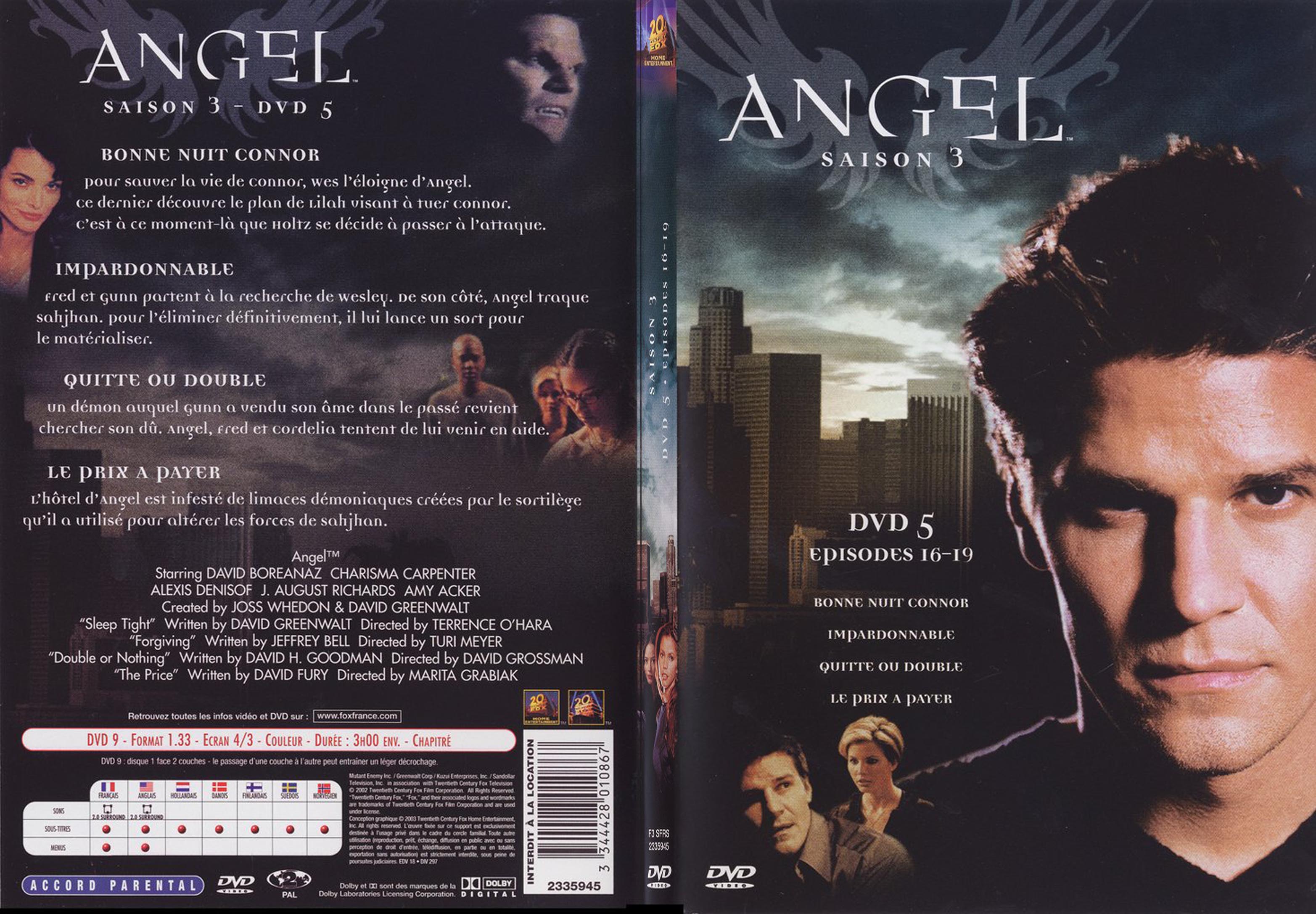 Jaquette DVD Angel Saison 3 Vol 5 - SLIM
