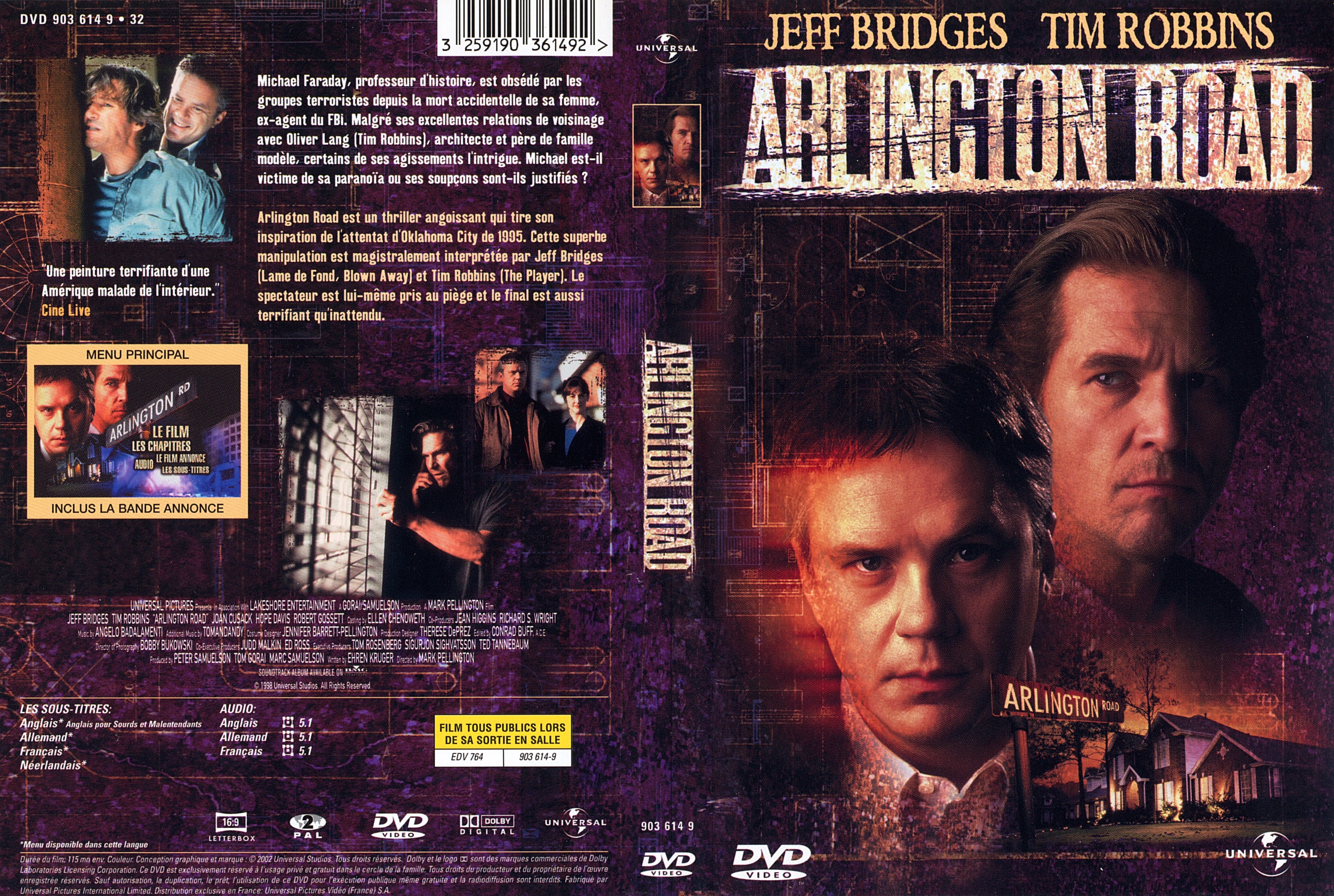 Jaquette DVD Arlington road