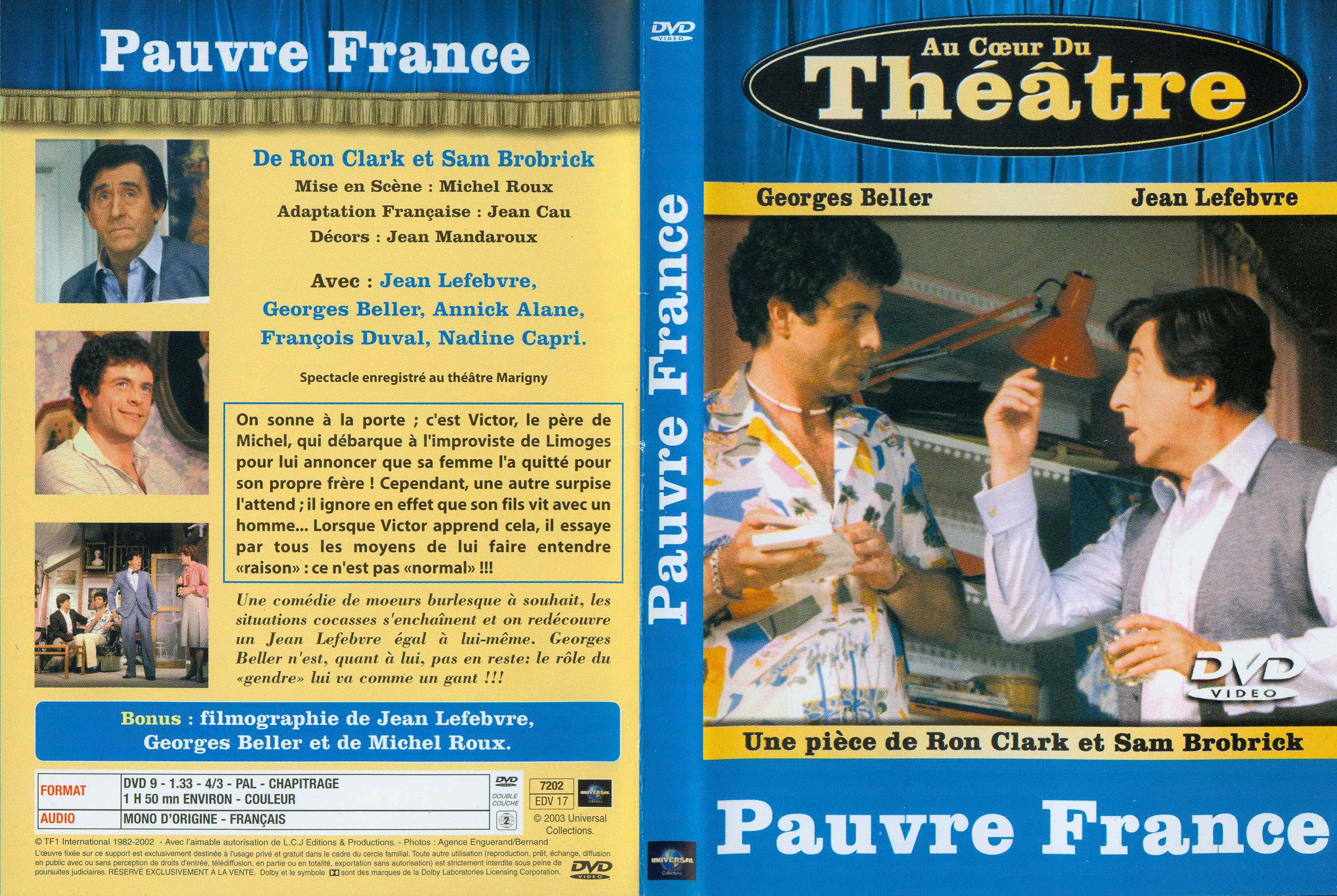 Jaquette DVD Au coeur du thatre - Pauvre france