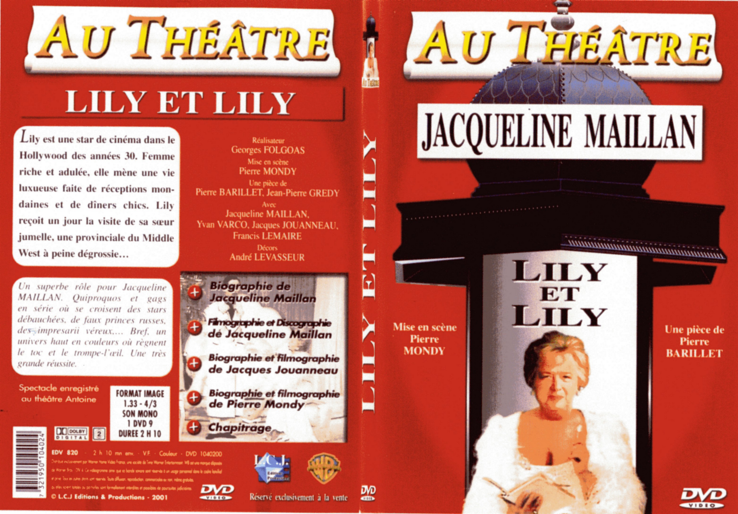 Jaquette DVD Au theatre - Lily et Lily - SLIM
