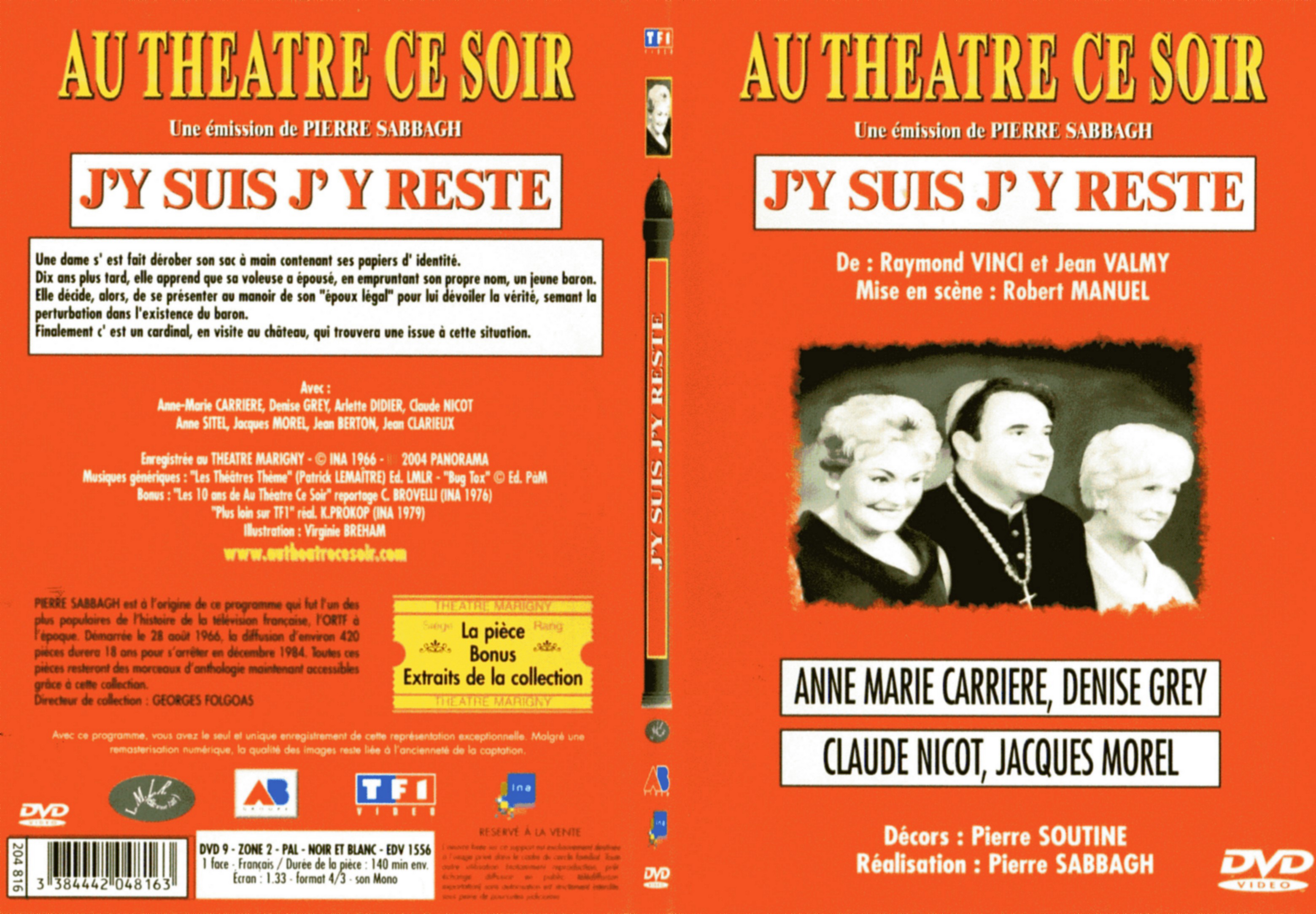 Jaquette DVD Au thatre ce soir - J