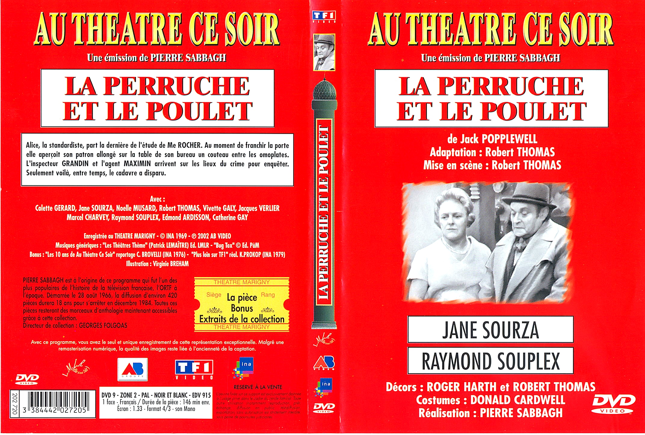 Jaquette DVD Au thatre ce soir - La prruche et le poulet