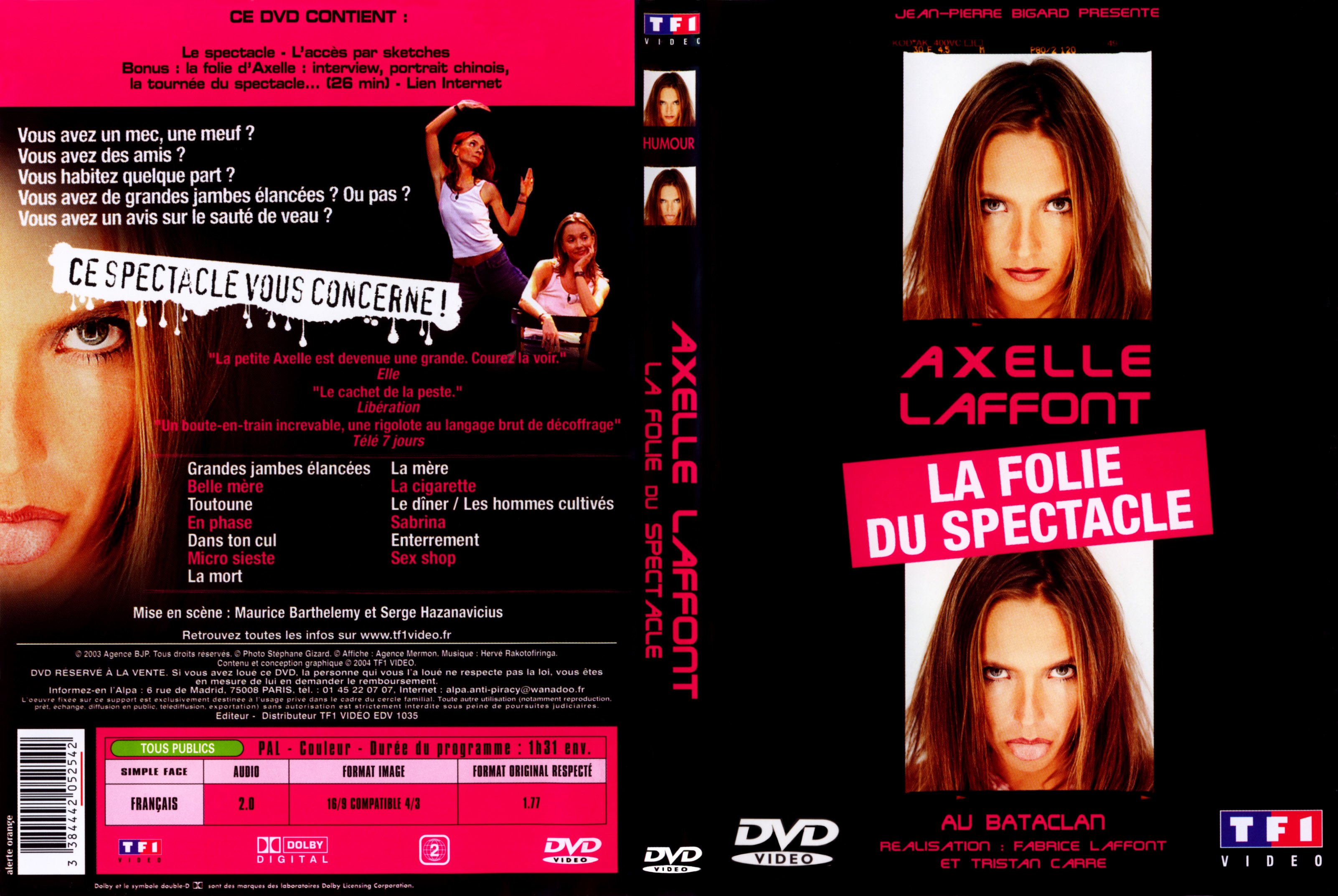 Jaquette DVD Axelle Lafont La folie du spectacle