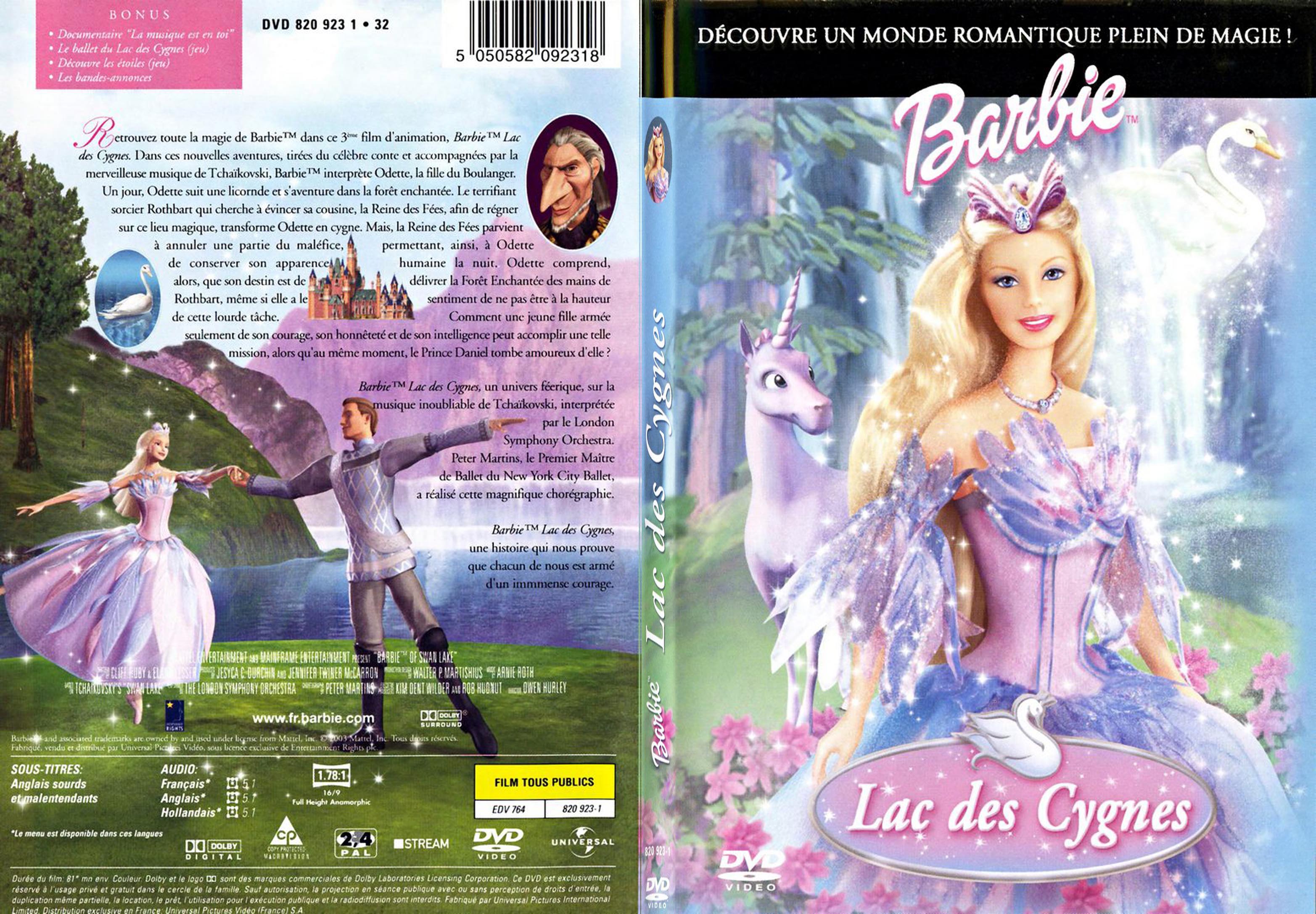 Jaquette DVD Barbie Lac des cygnes - SLIM