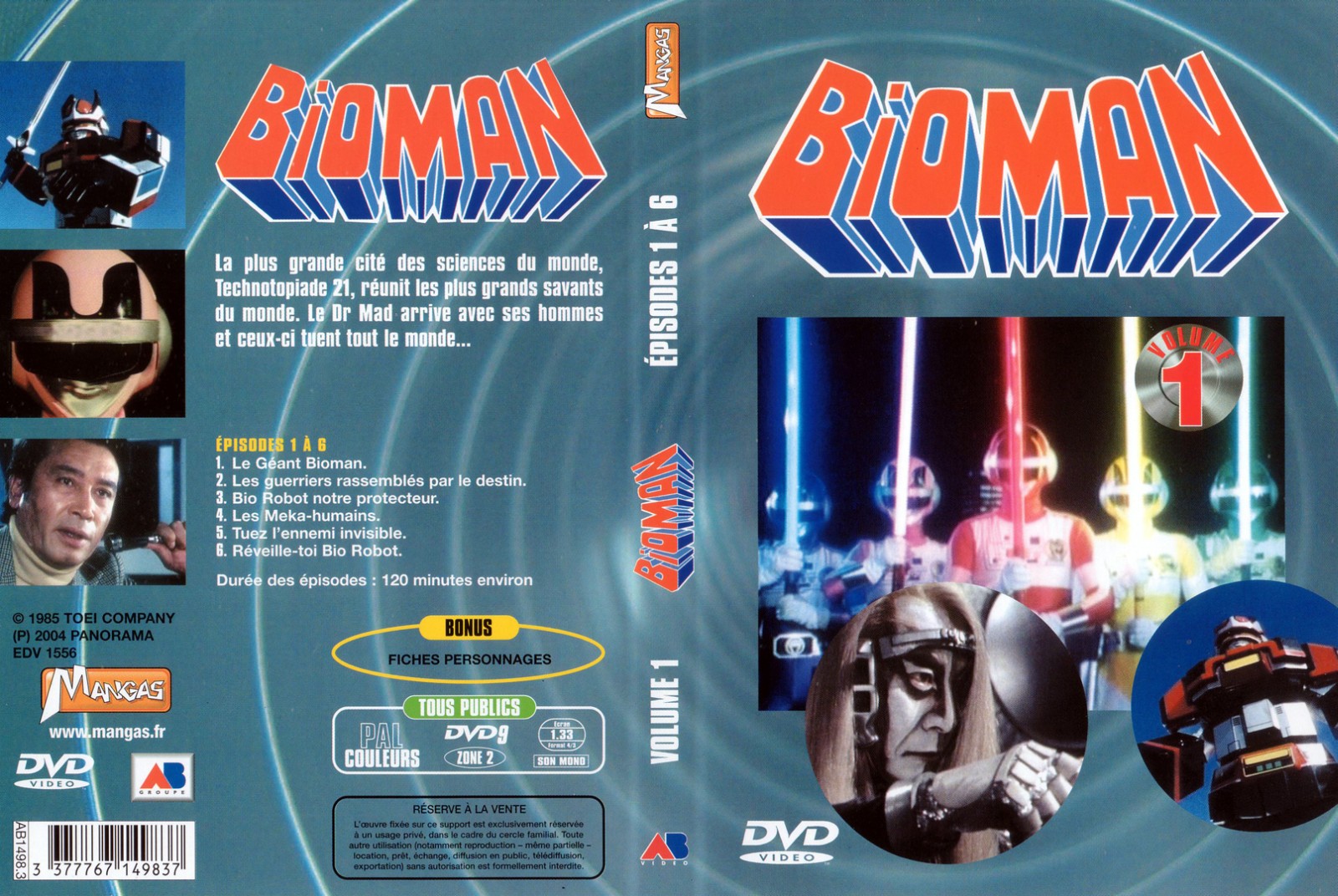Jaquette DVD Bioman vol 01