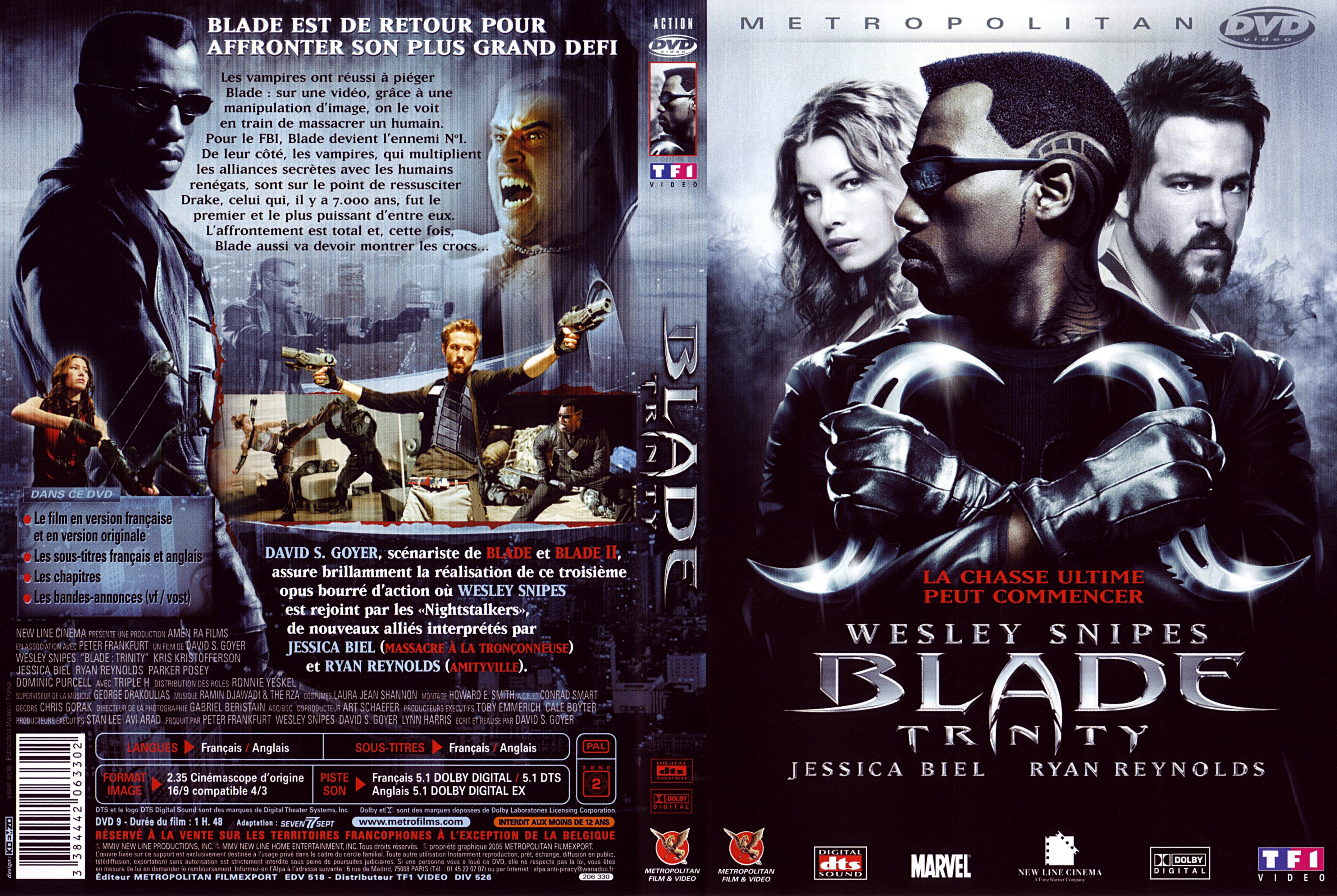 Jaquette DVD Blade trinity