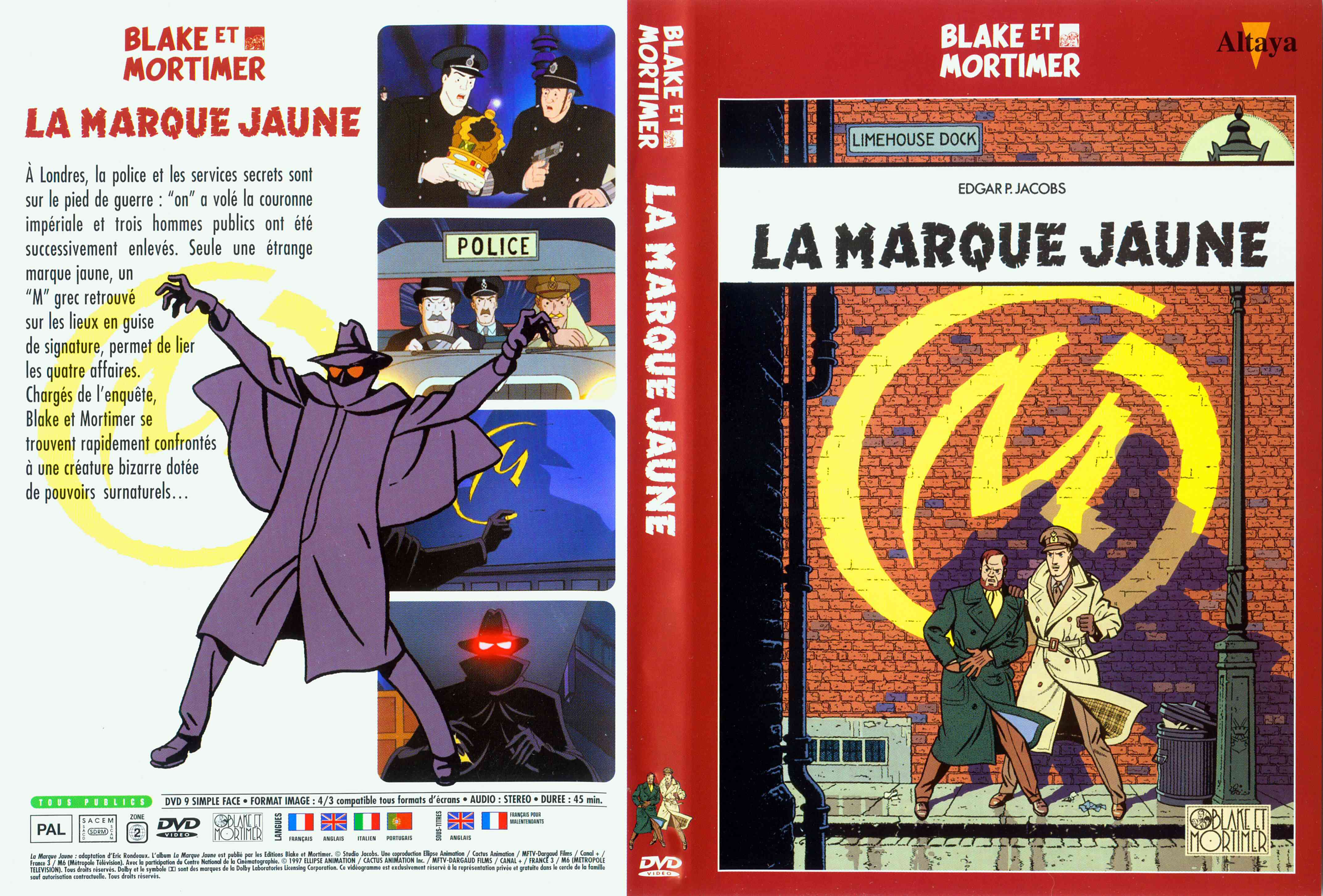 Jaquette DVD Blake et Mortimer la marque jaune