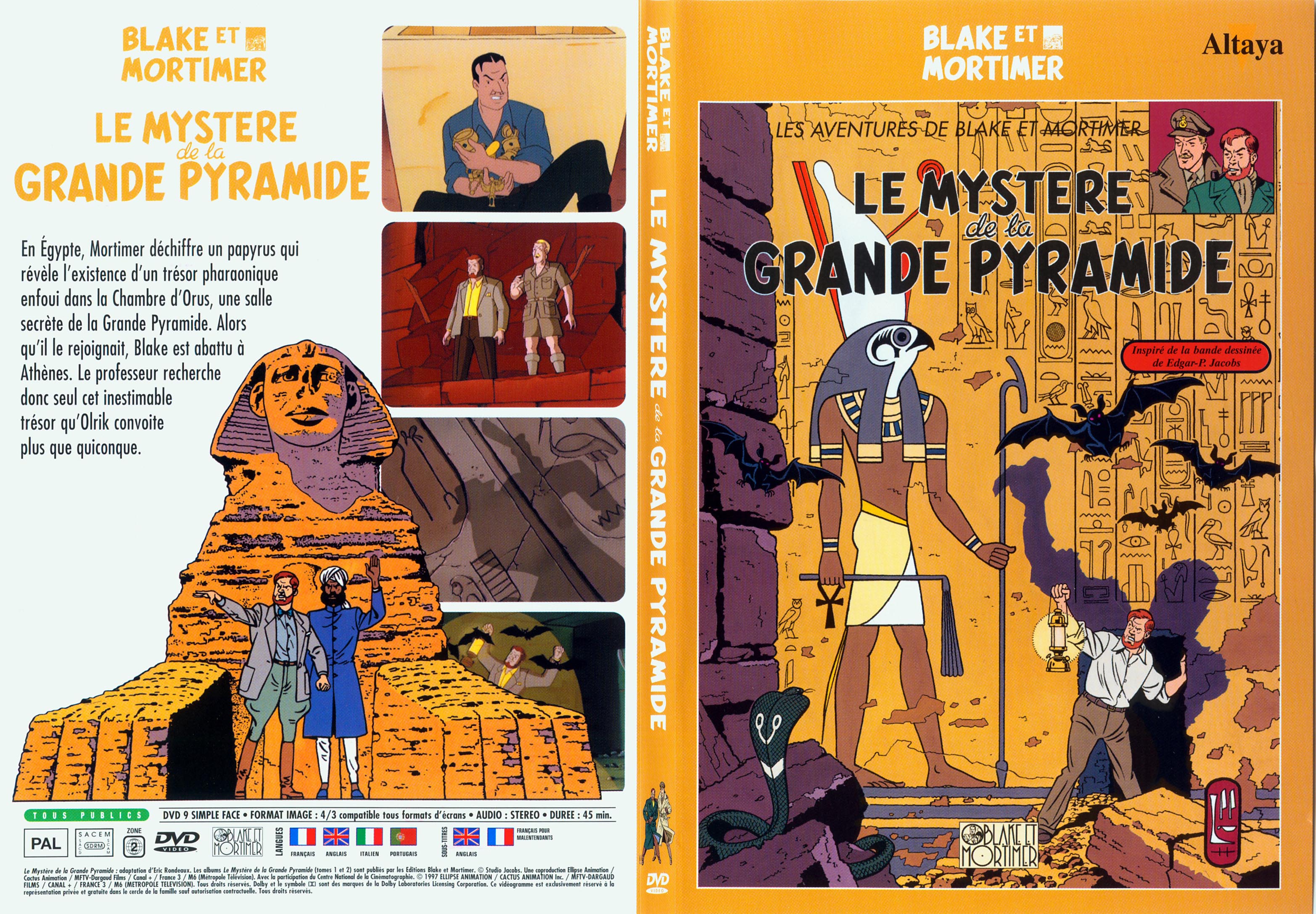 Jaquette DVD Blake et Mortimer le mystre de la grande pyramide - SLIM