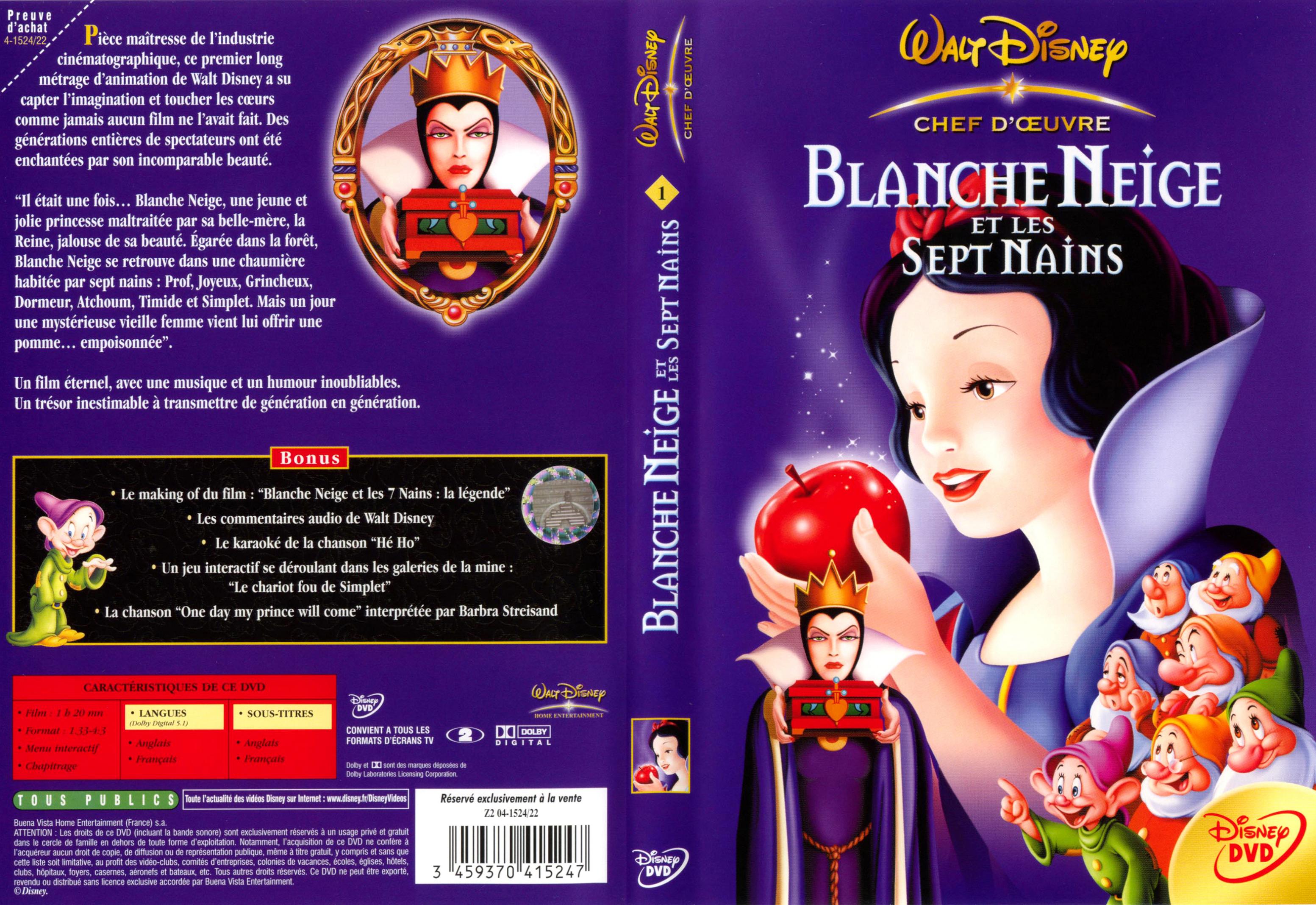 Jaquette DVD Blanche Neige et les sept nains v2