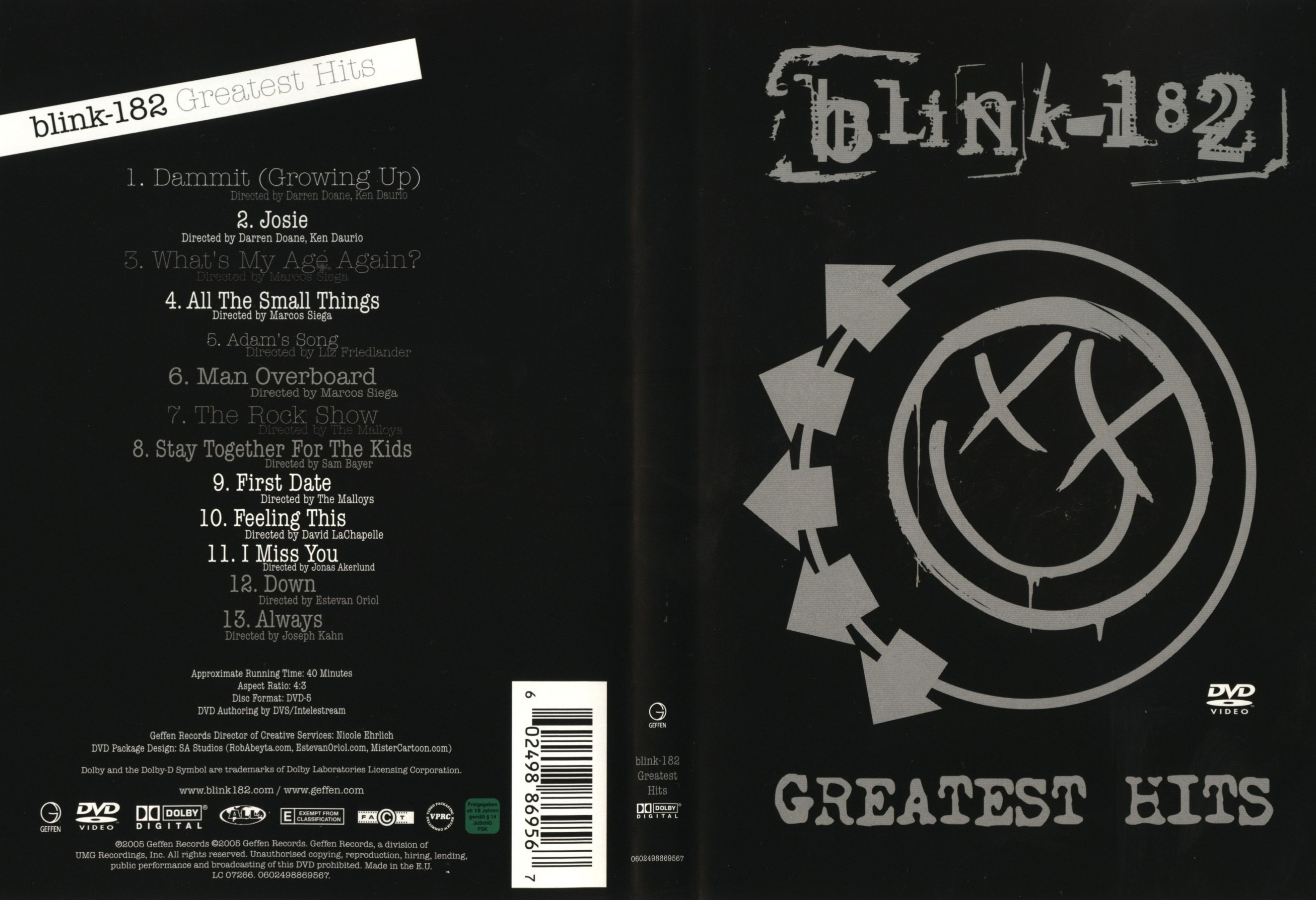 Jaquette DVD Blink 182 greatest hits