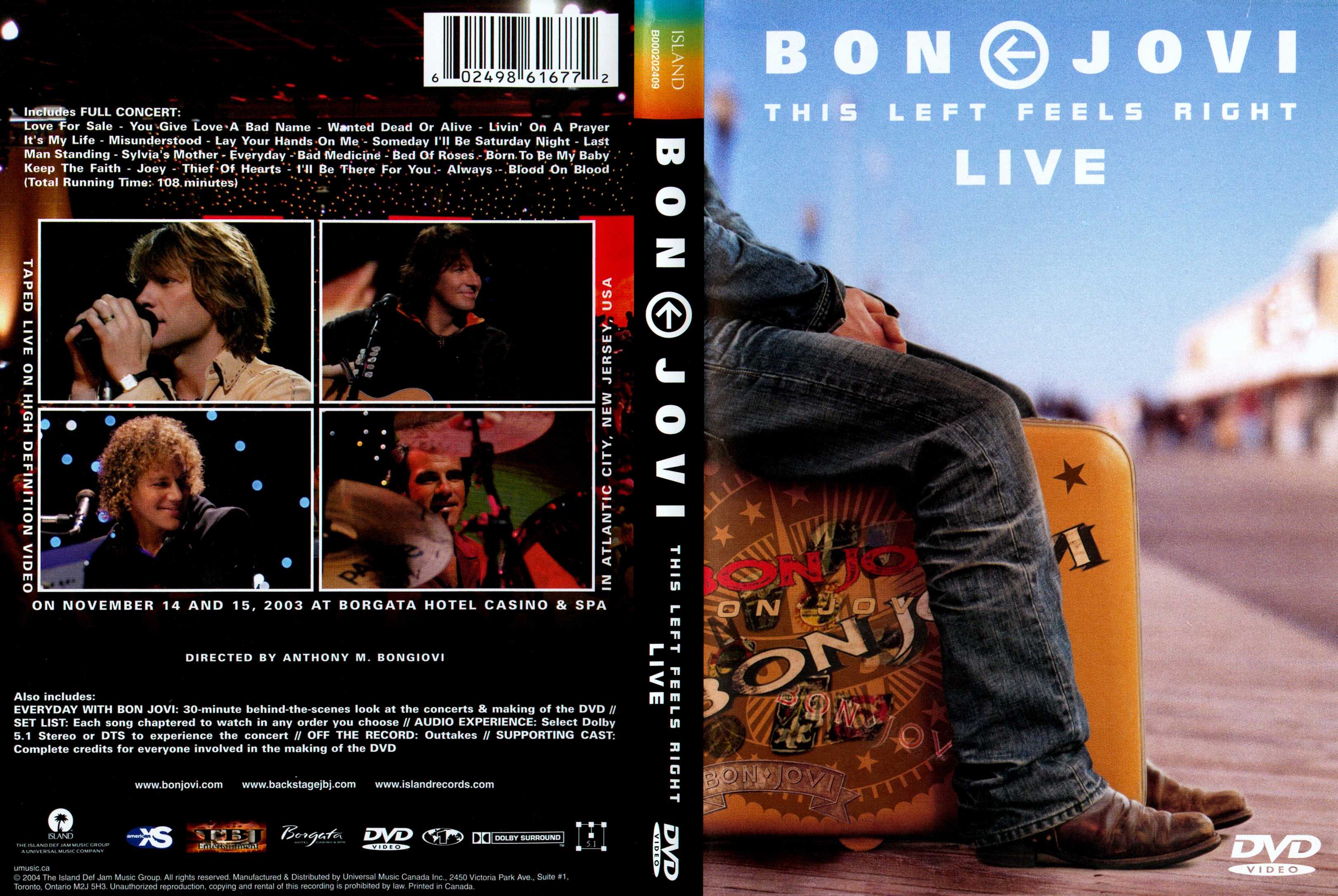Jaquette DVD Bon Jovi this left feels right live