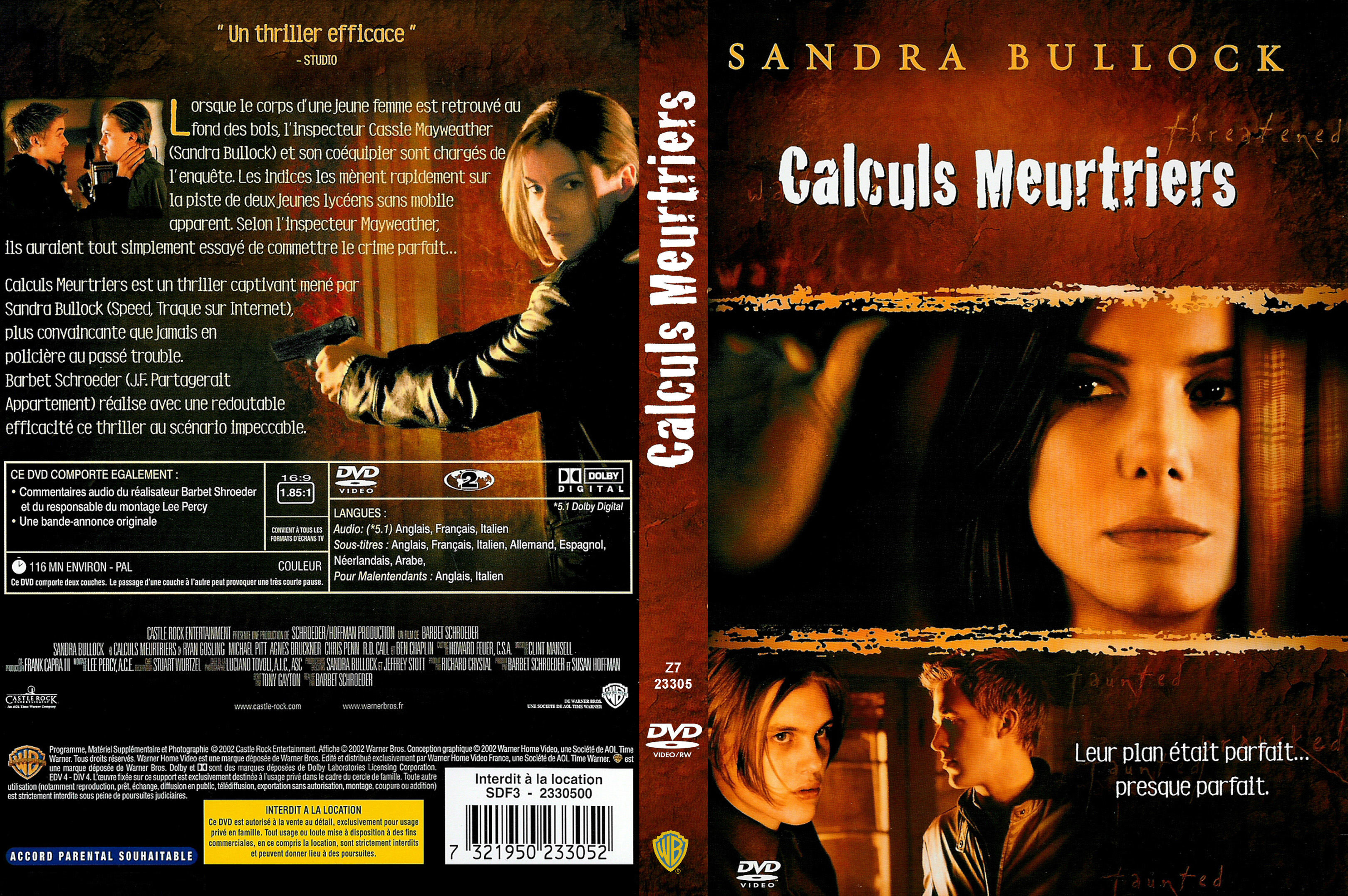 Jaquette DVD Calculs meurtriers