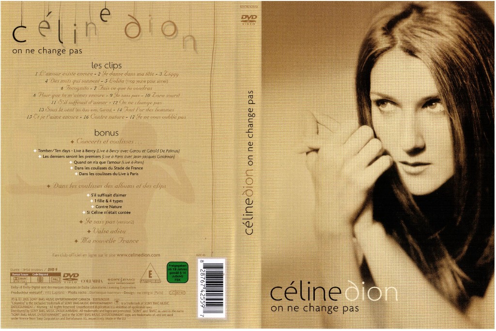 Jaquette DVD Celine Dion on ne change pas