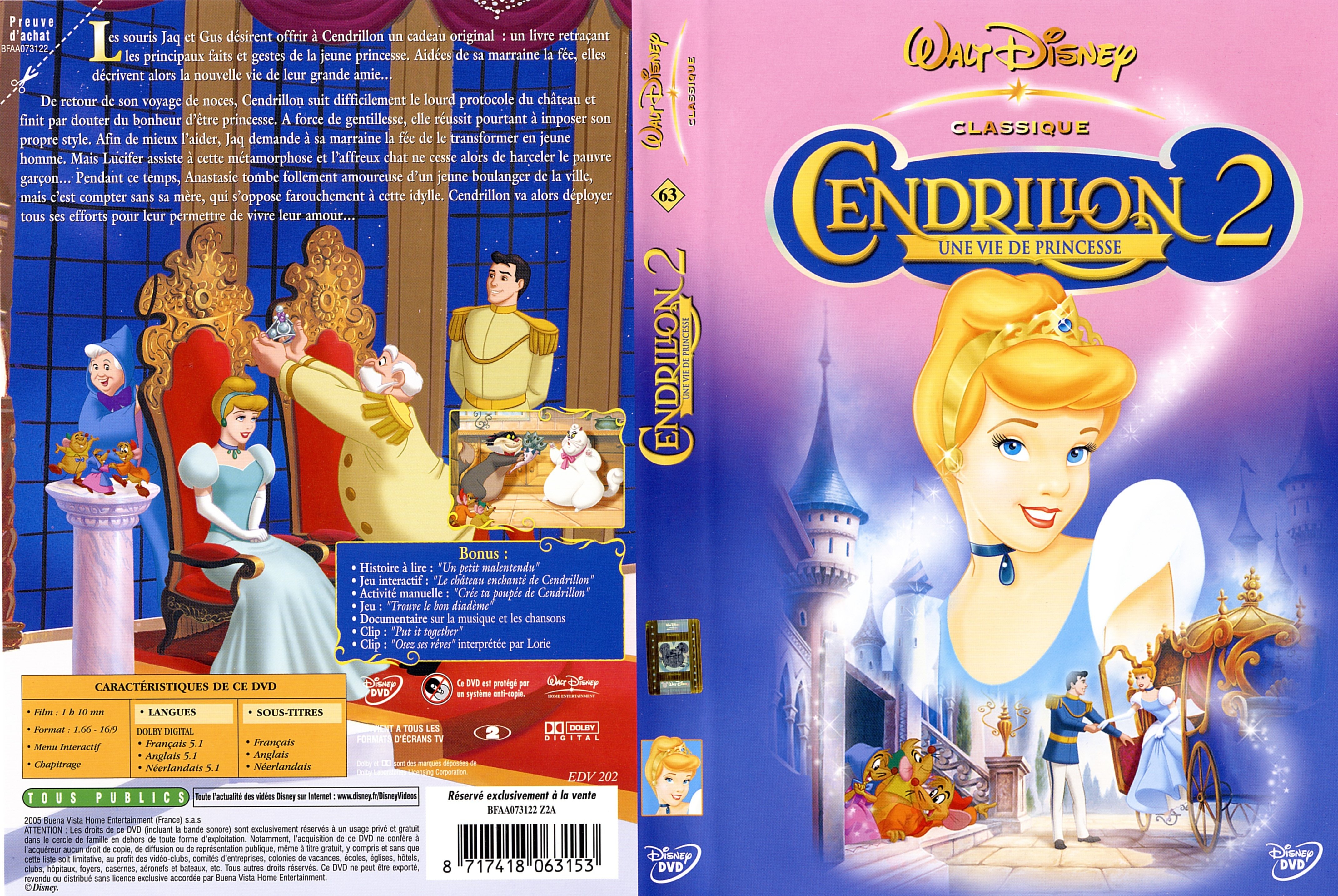 Jaquette DVD Cendrillon 2