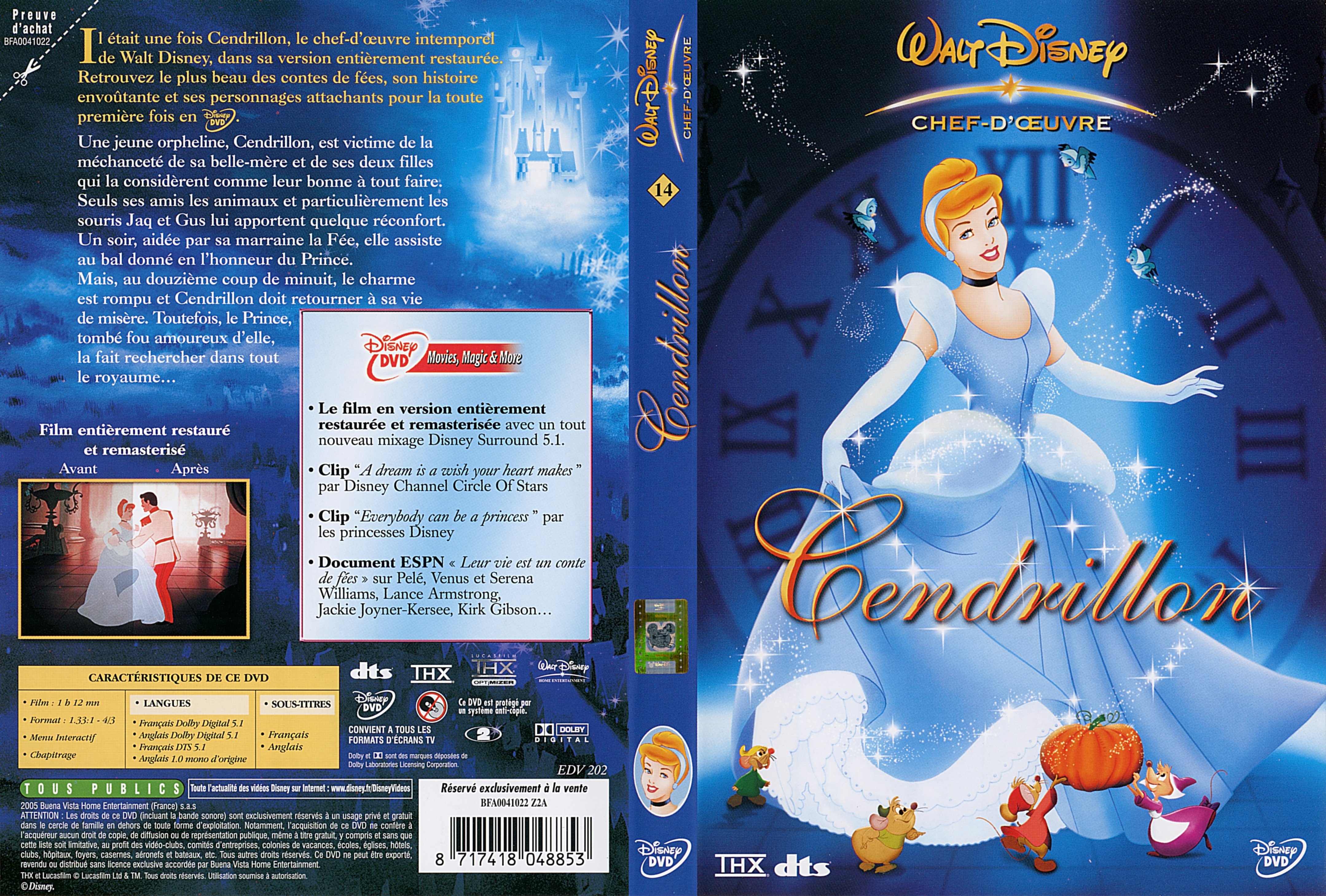 Jaquette DVD de Cendrillon v2 - Cinéma Passion