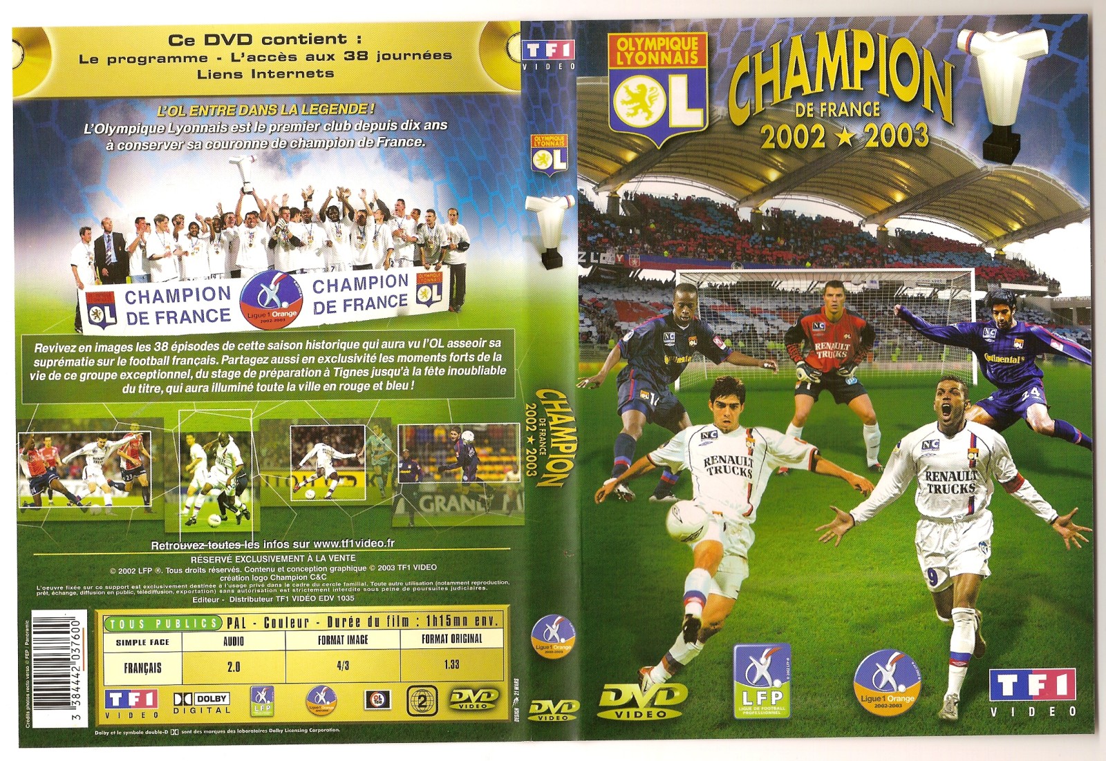 Jaquette DVD Champion de france 2002-2003