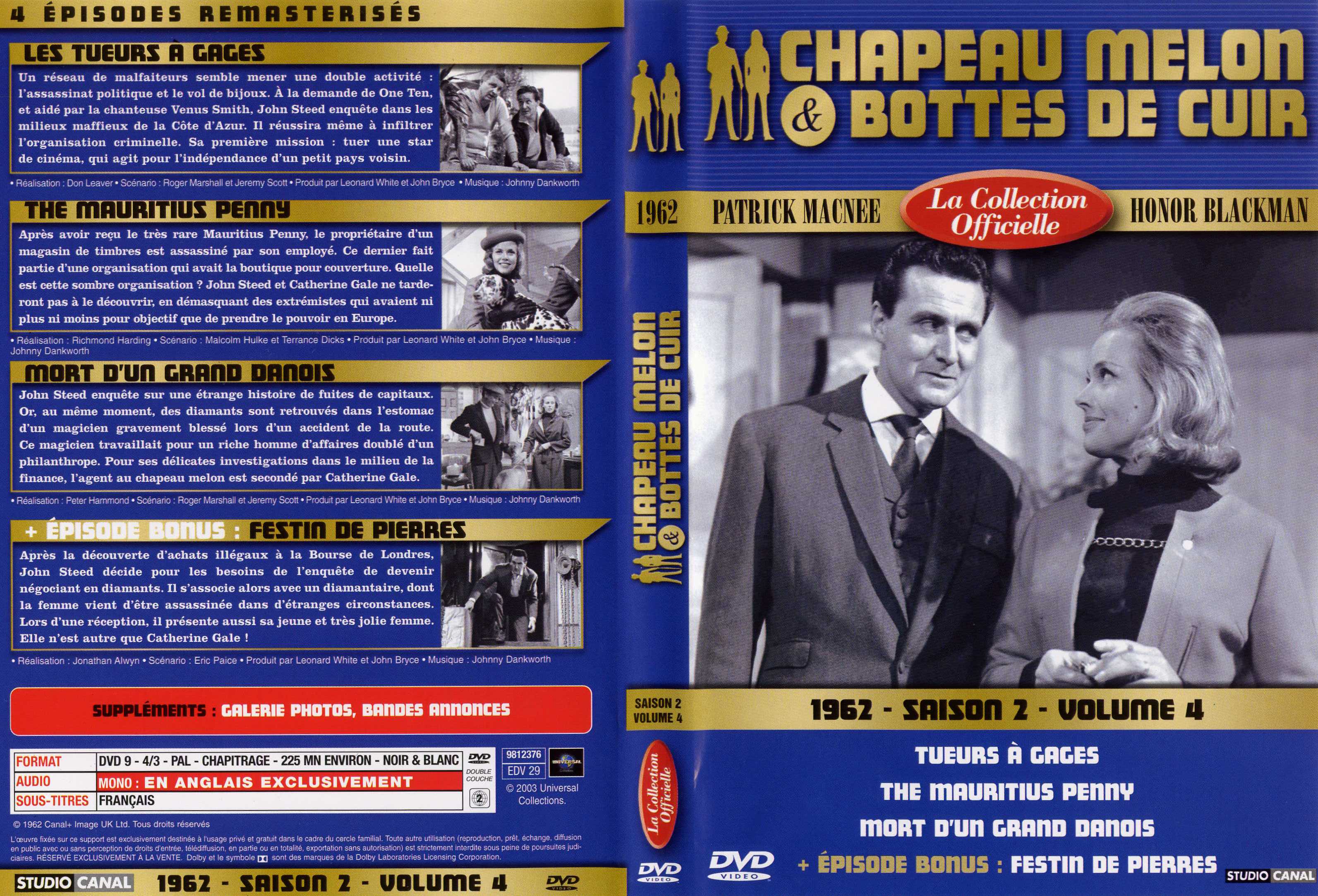 Jaquette DVD Chapeau melon et bottes de cuir 1962 saison 2 vol 4