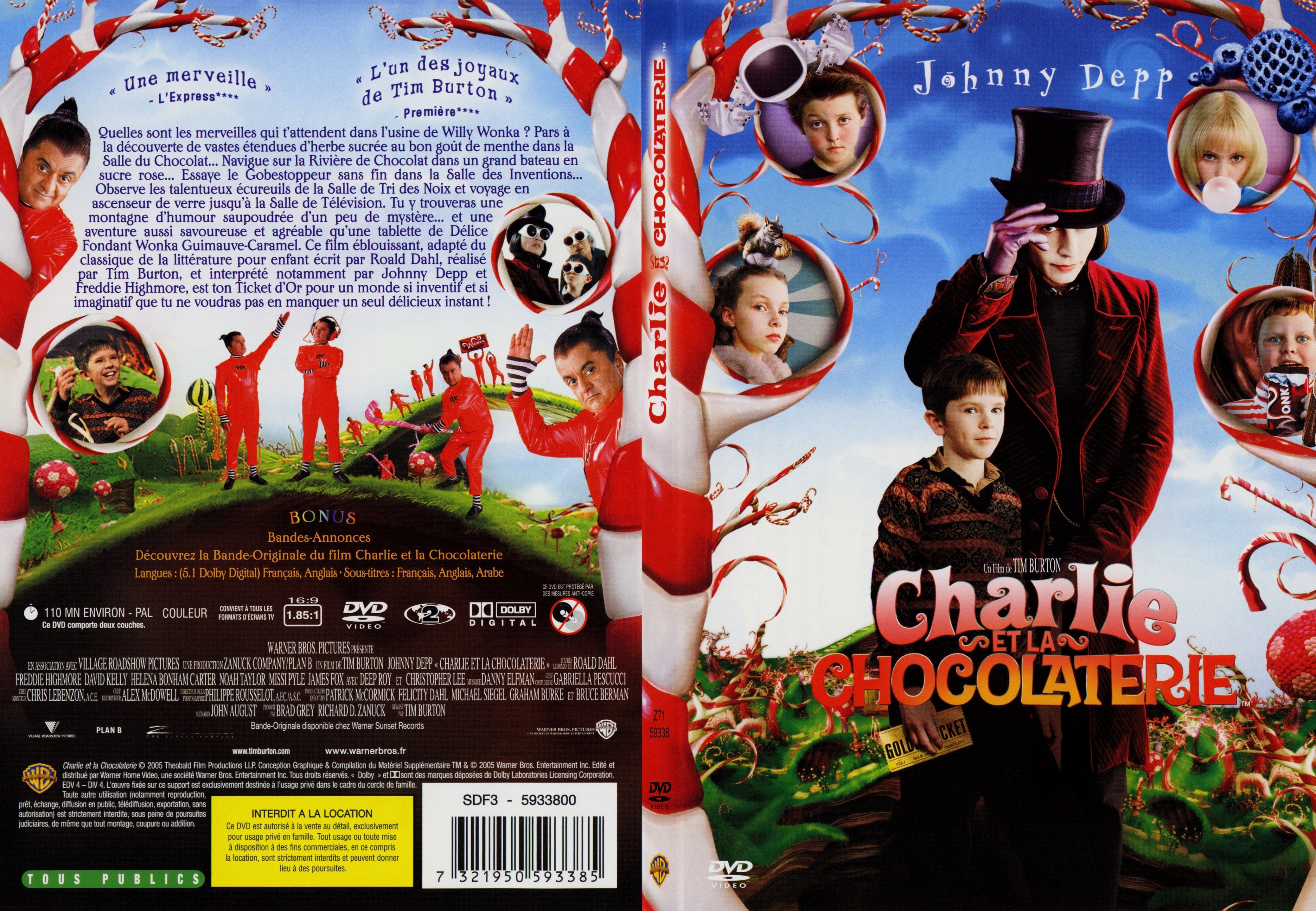 Jaquette DVD Charlie et la chocolaterie (2005) - SLIM