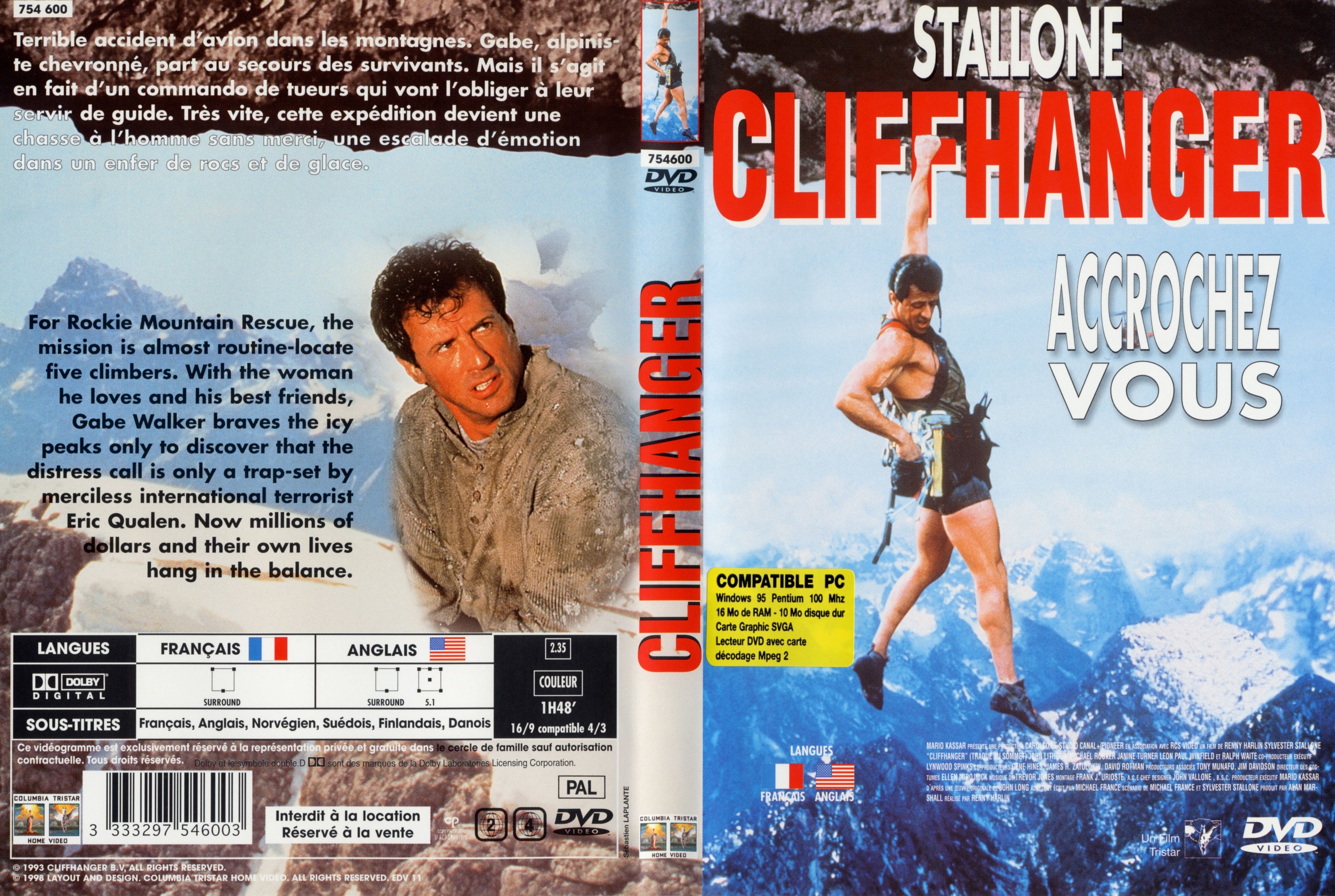 Jaquette DVD Cliffhanger