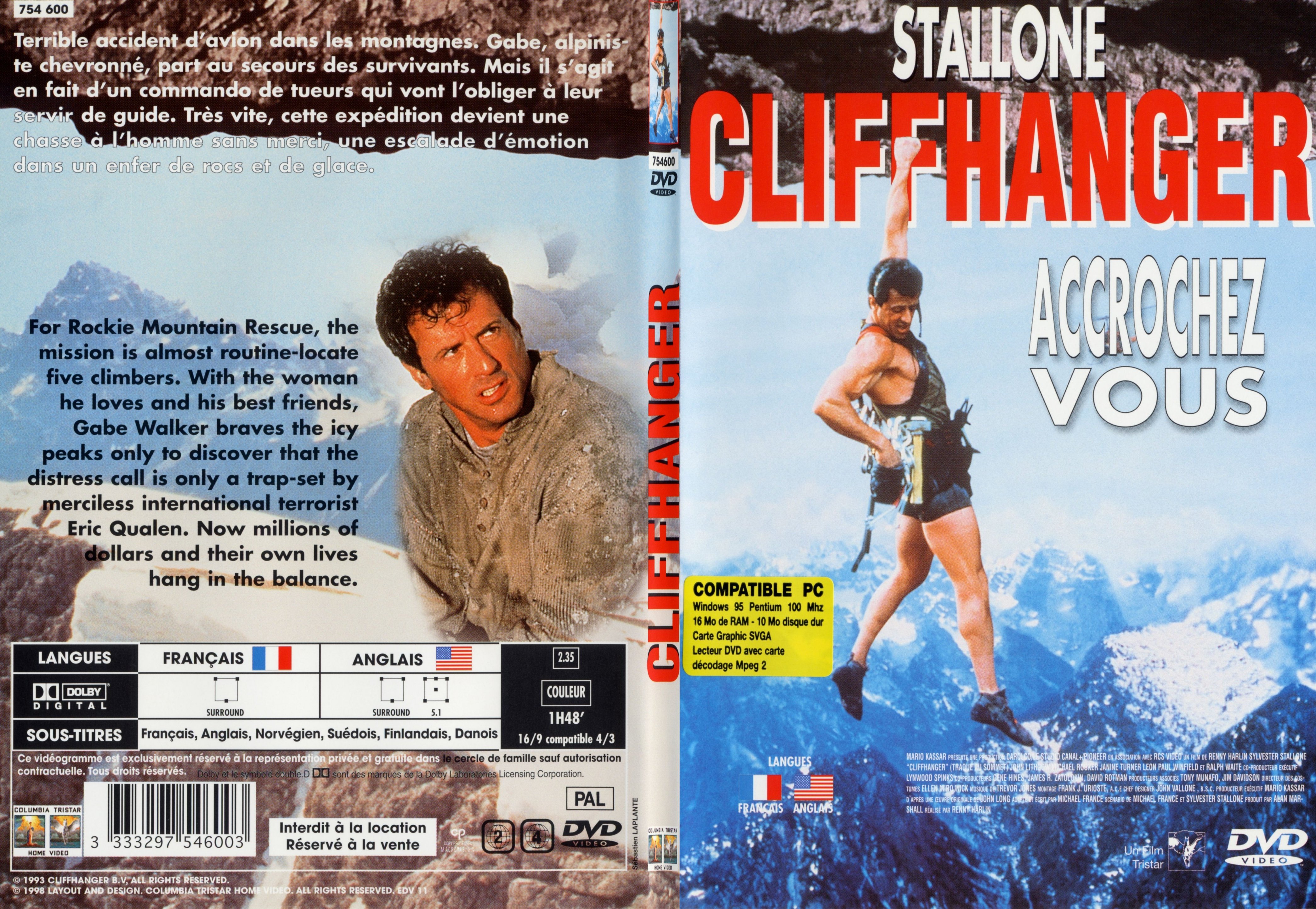 Jaquette DVD Cliffhanger - SLIM v2