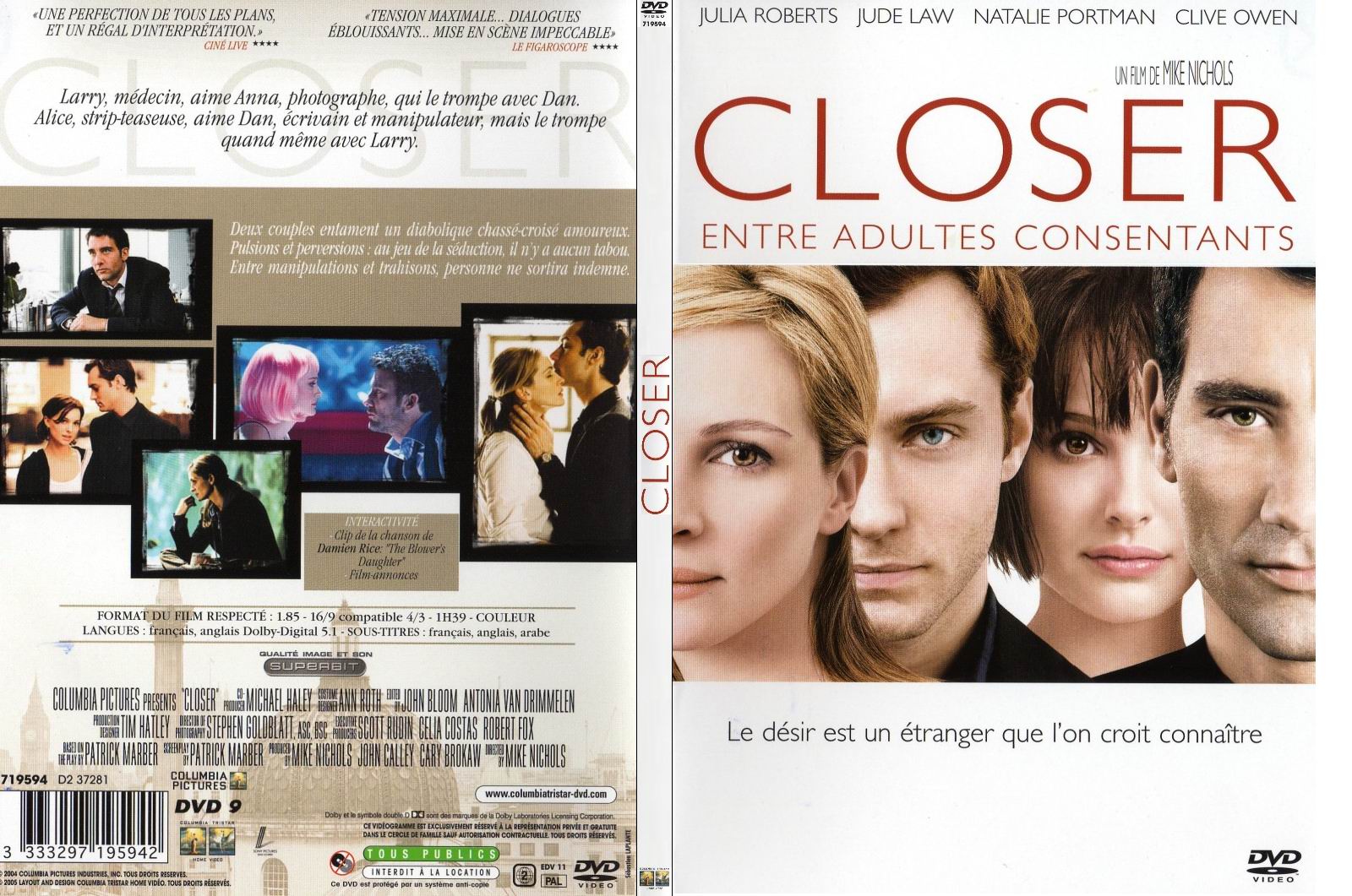 Jaquette DVD Closer - SLIM