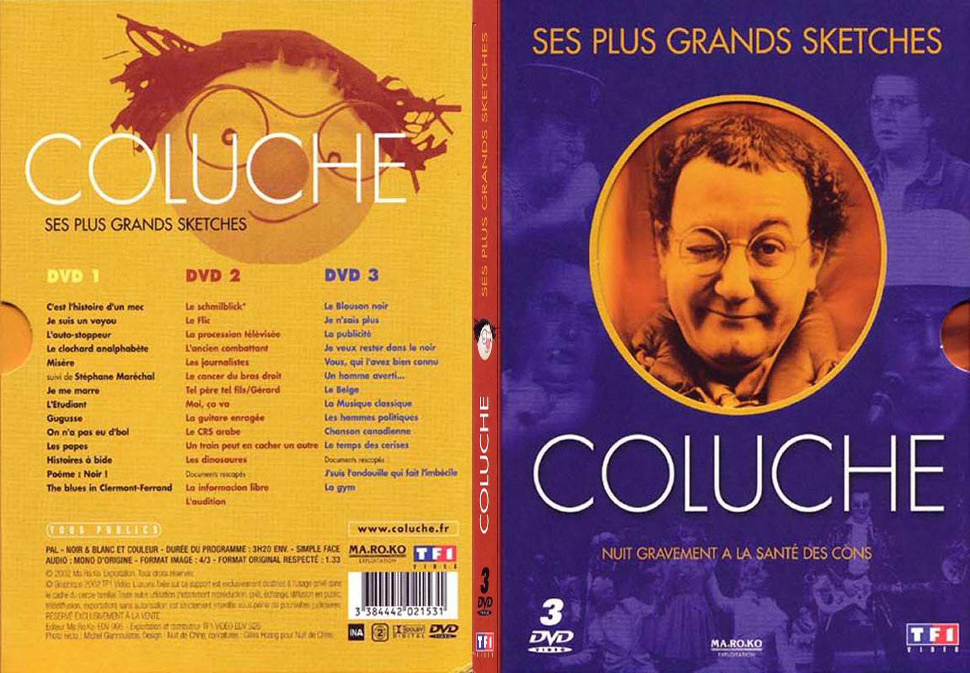 Jaquette DVD Coluche ses plus grands sketches - SLIM