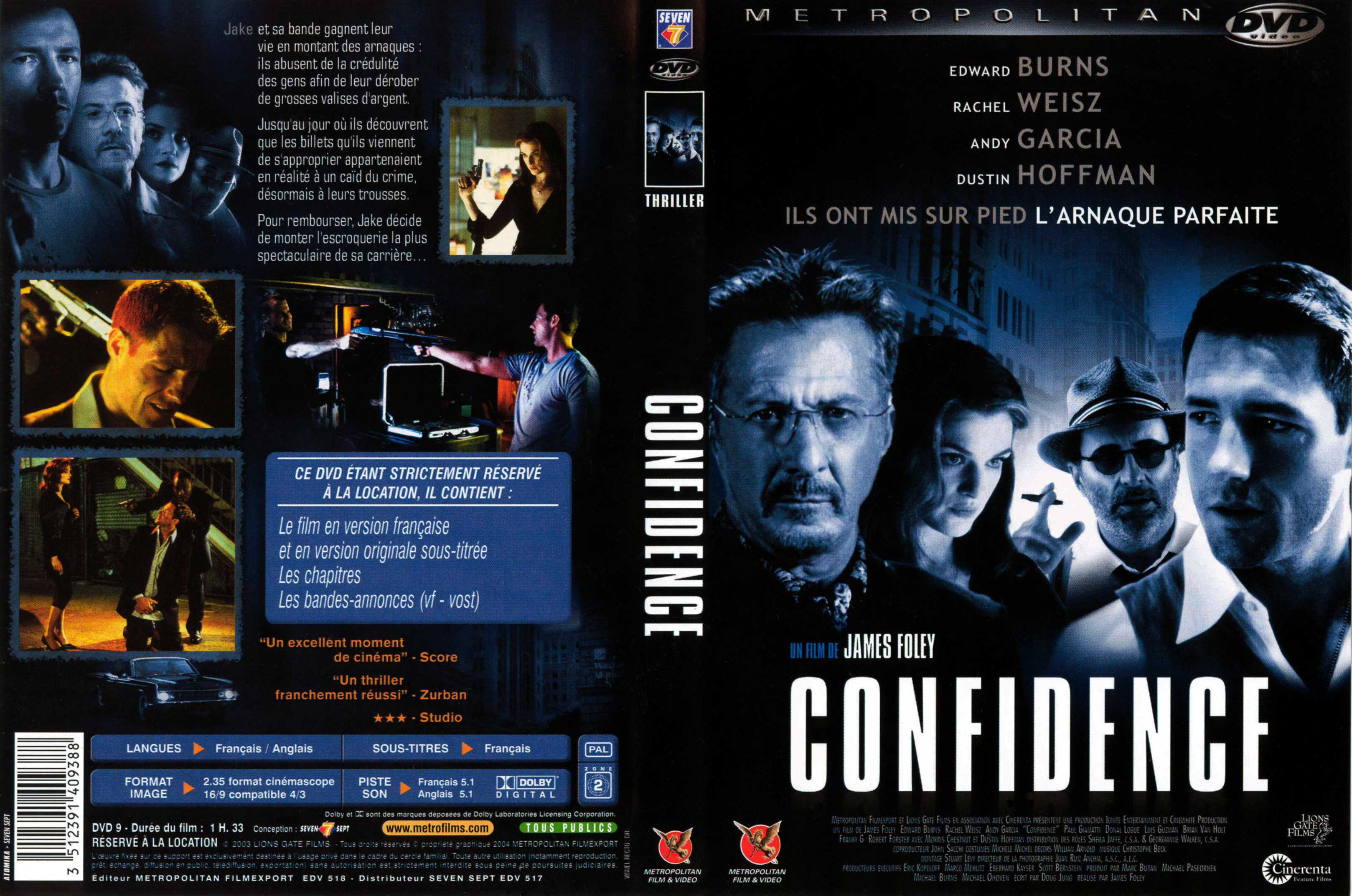 Jaquette DVD Confidence v2