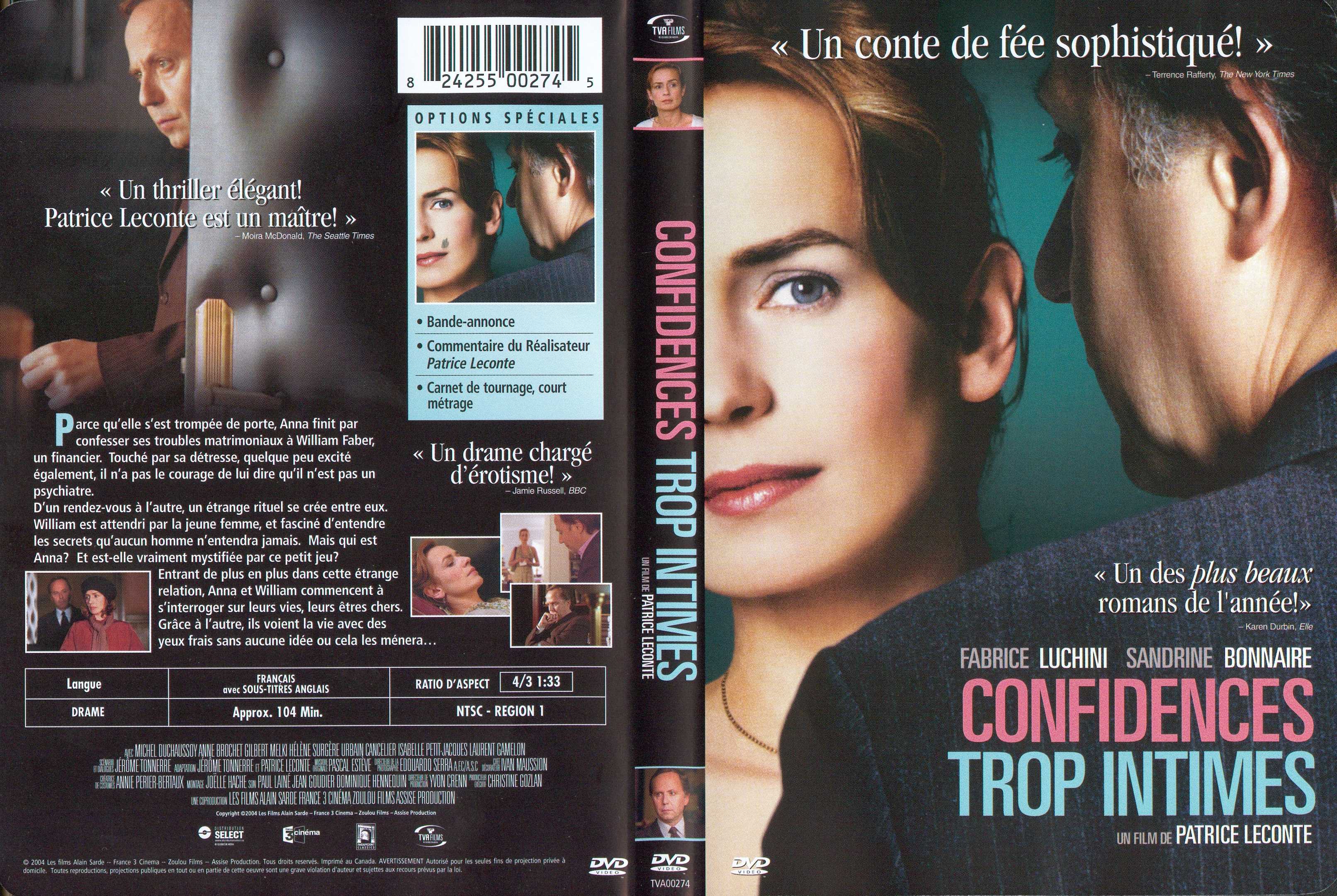 Jaquette DVD Confidences trop intimes